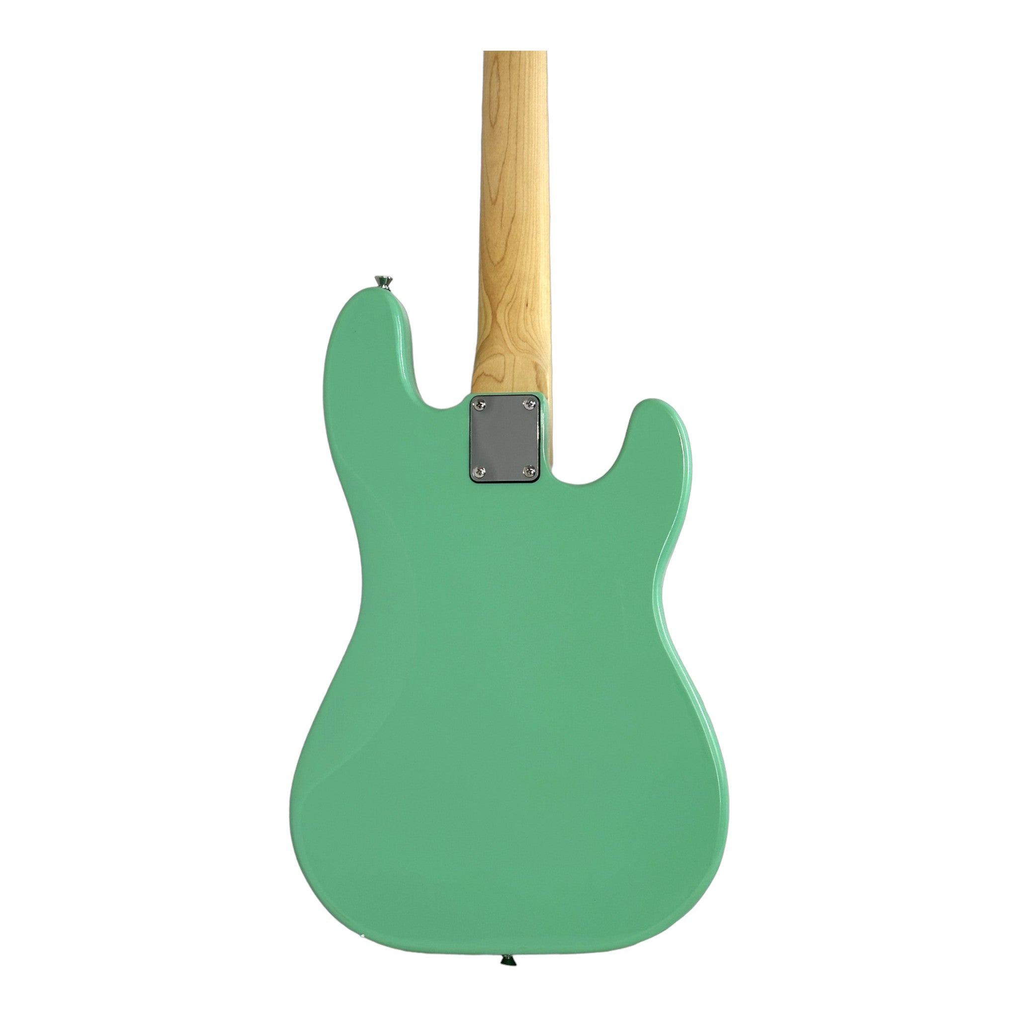 Haze Left Handed Basswood Seafoam Green Electric Bass Guitar - Surf Green PB172SGNLH with Accessories and Haze CUBEBABY Portable Multifunctional Bass (Optional)