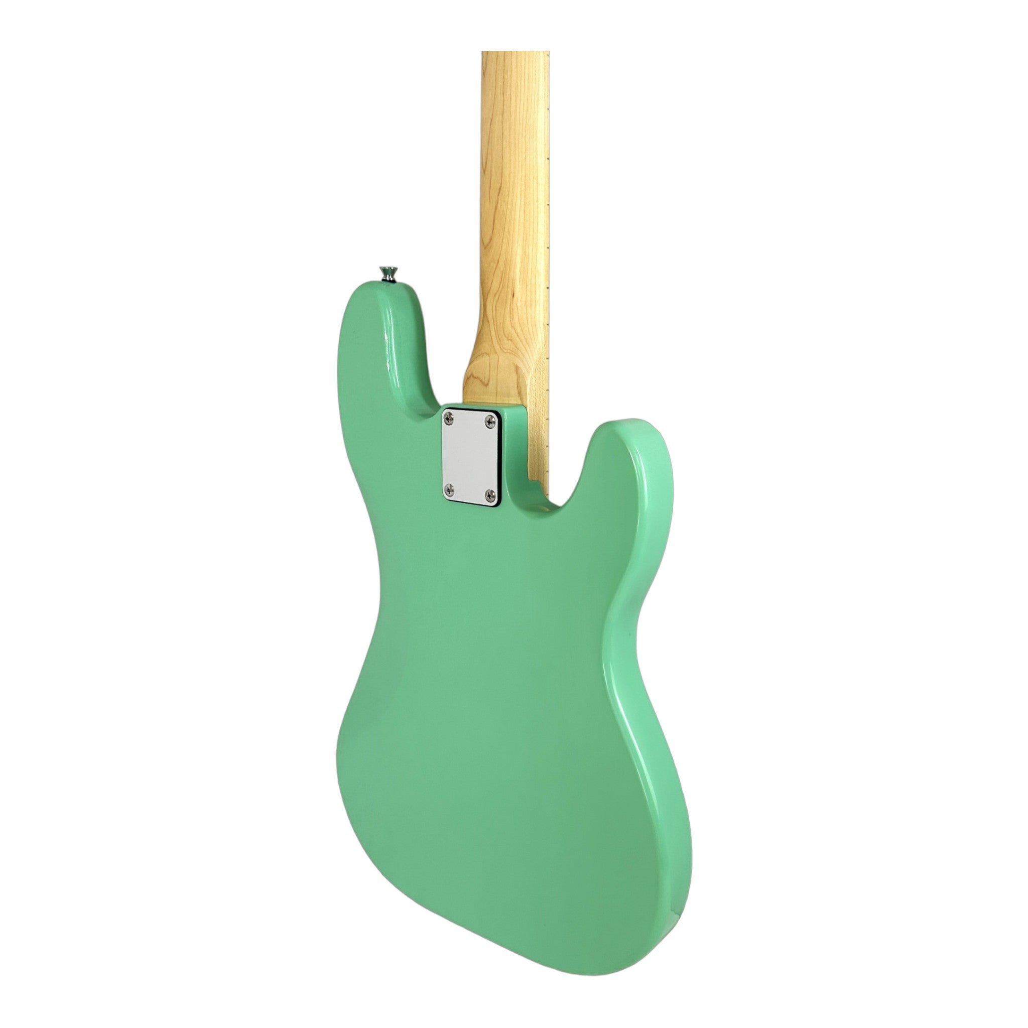 Haze Left Handed Basswood Seafoam Green Electric Bass Guitar - Surf Green PB172SGNLH with Accessories and Haze CUBEBABY Portable Multifunctional Bass (Optional)