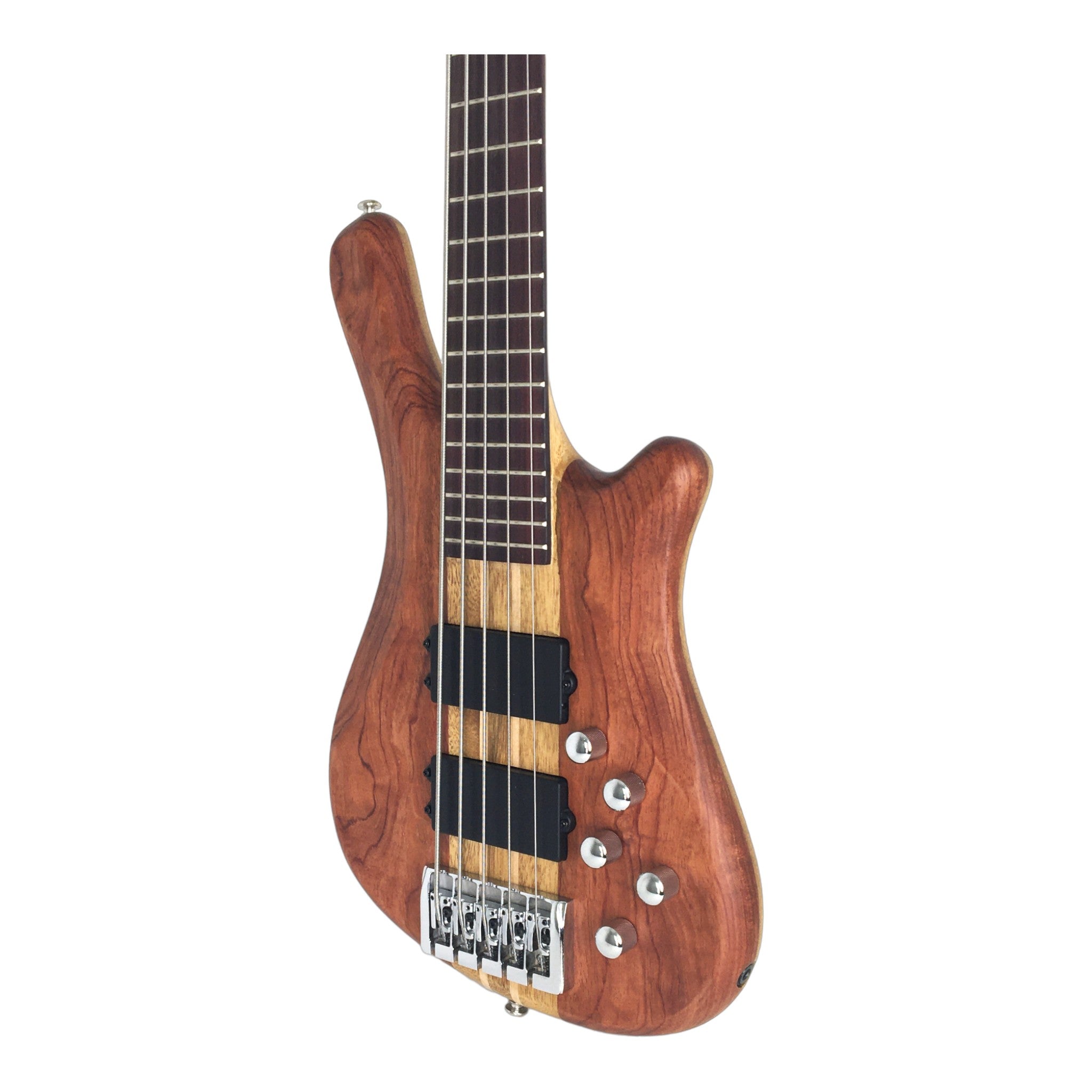 Haze 5-String Active Humbucker Padauk Wood WR Electric Bass Guitar - Natural SBG368N