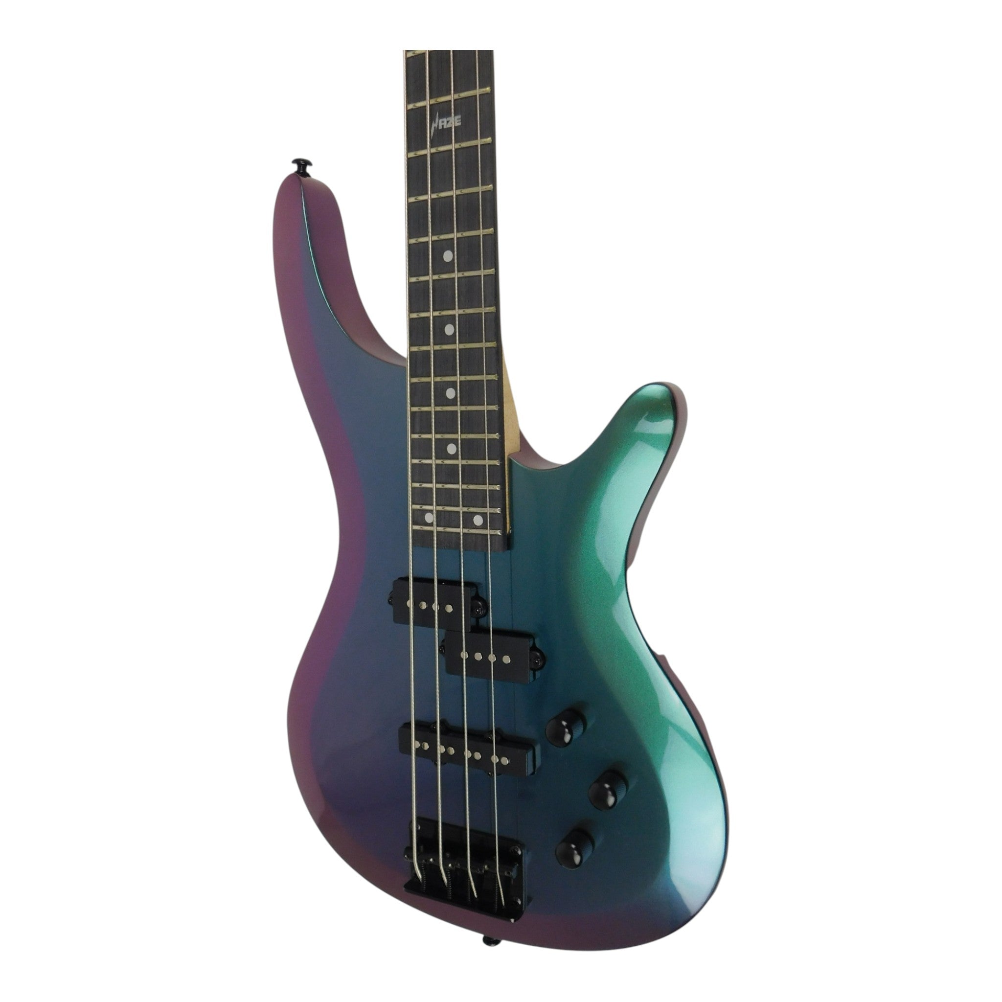 Haze Chameleon Split/Single Coil Solid Basswood J-Style Electric Bass Guitar SBG385V Accessories & CUBEBABY Pedal (Optional)