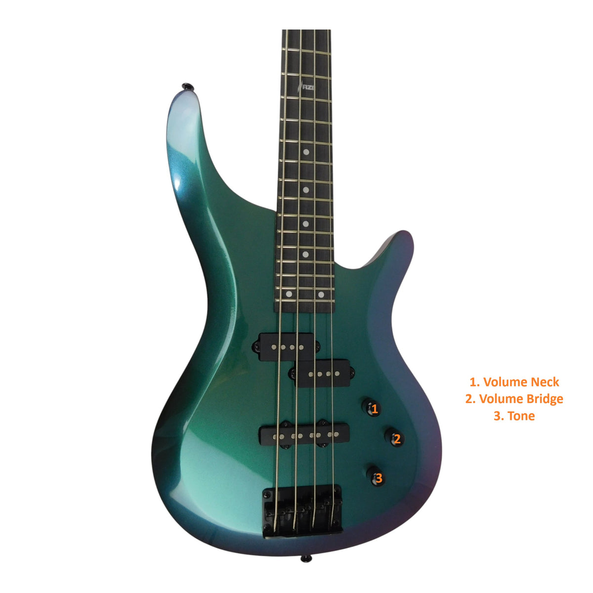 Pre-order – ETA Nov 2026 Haze Chameleon Split/Single Coil Solid Basswood J-Style Electric Bass Guitar SBG385V with Optional Headphone Amp and Accessories