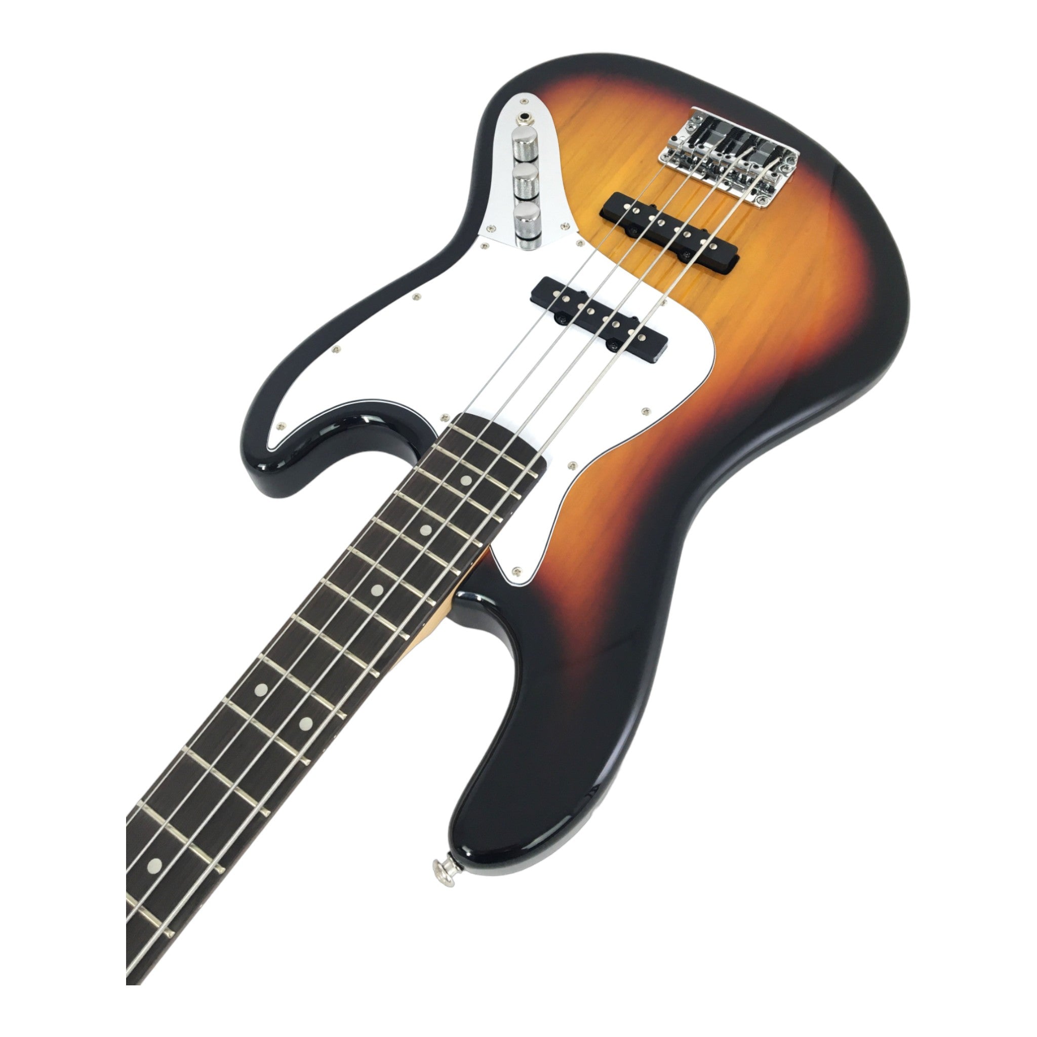 Haze Single-Coil Solid Basswood J-Style Electric Bass Guitar - Sunburst SBG387BS