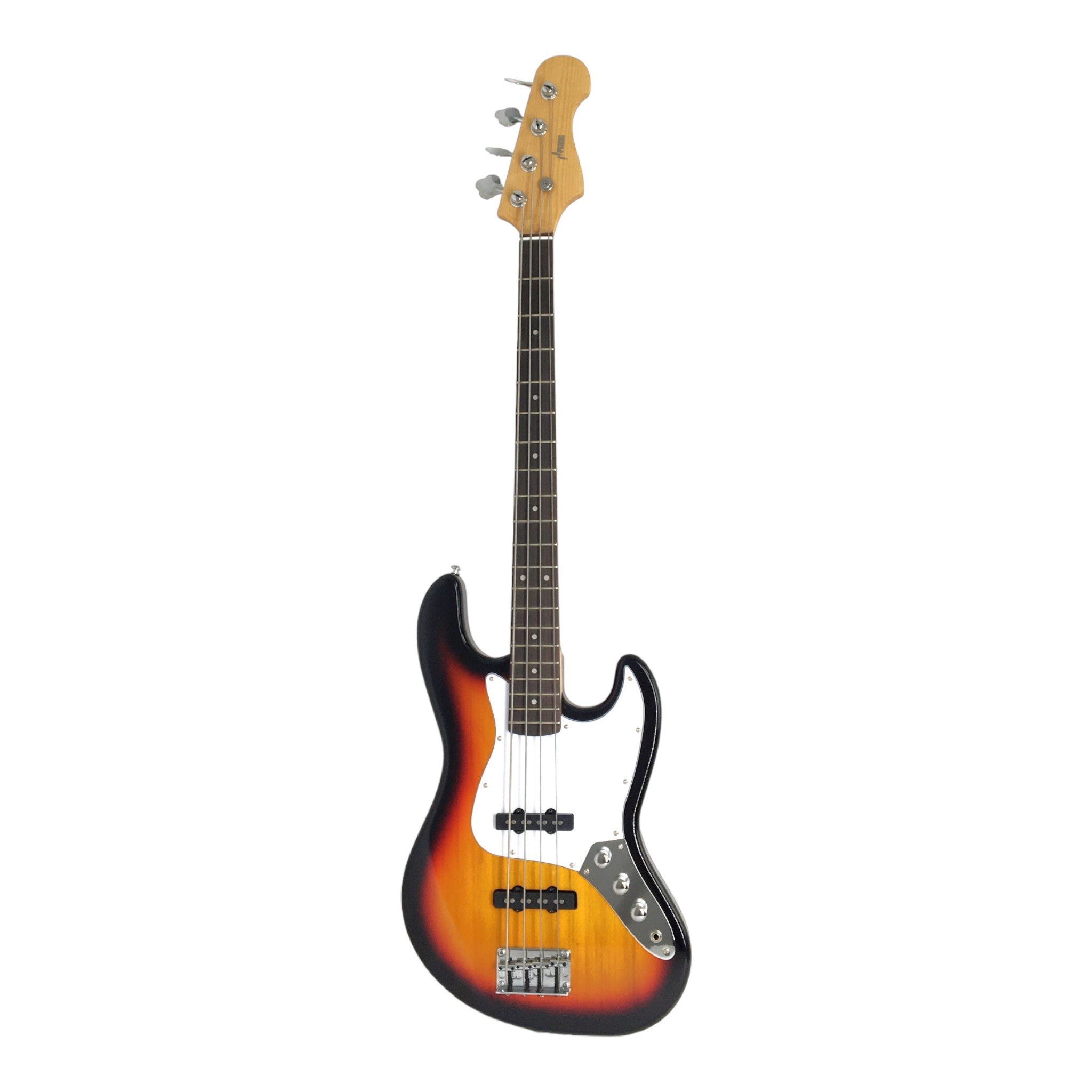 Haze Single-Coil Solid Basswood J-Style Electric Bass Guitar - Sunburst SBG387BS