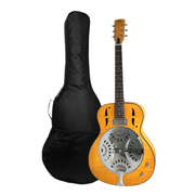 Haze SDG727 Roundneck Resonator Guitar, Flame Maple, with Pickups + Free Gig Bag