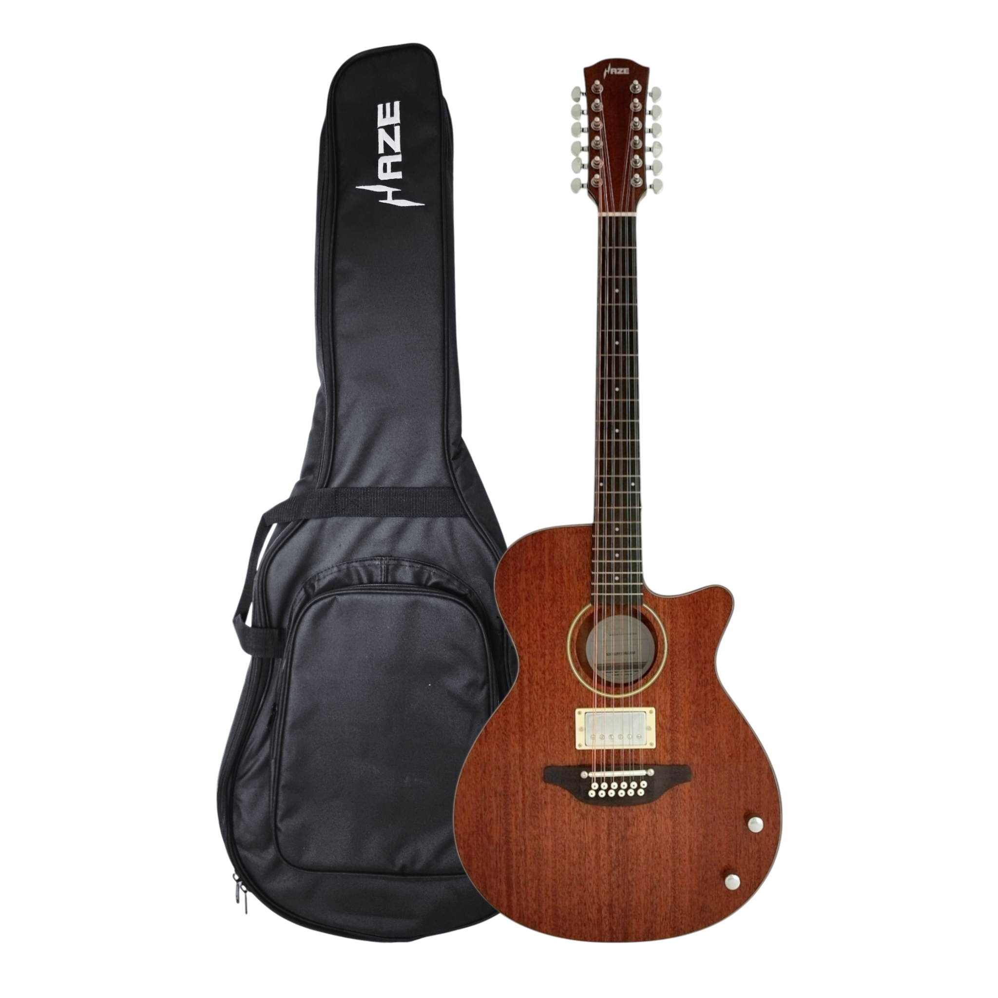 Haze  12-String Hybrid special Acoustic-Electric Guitar - Solid top  Natural SDG82812CHEQSM