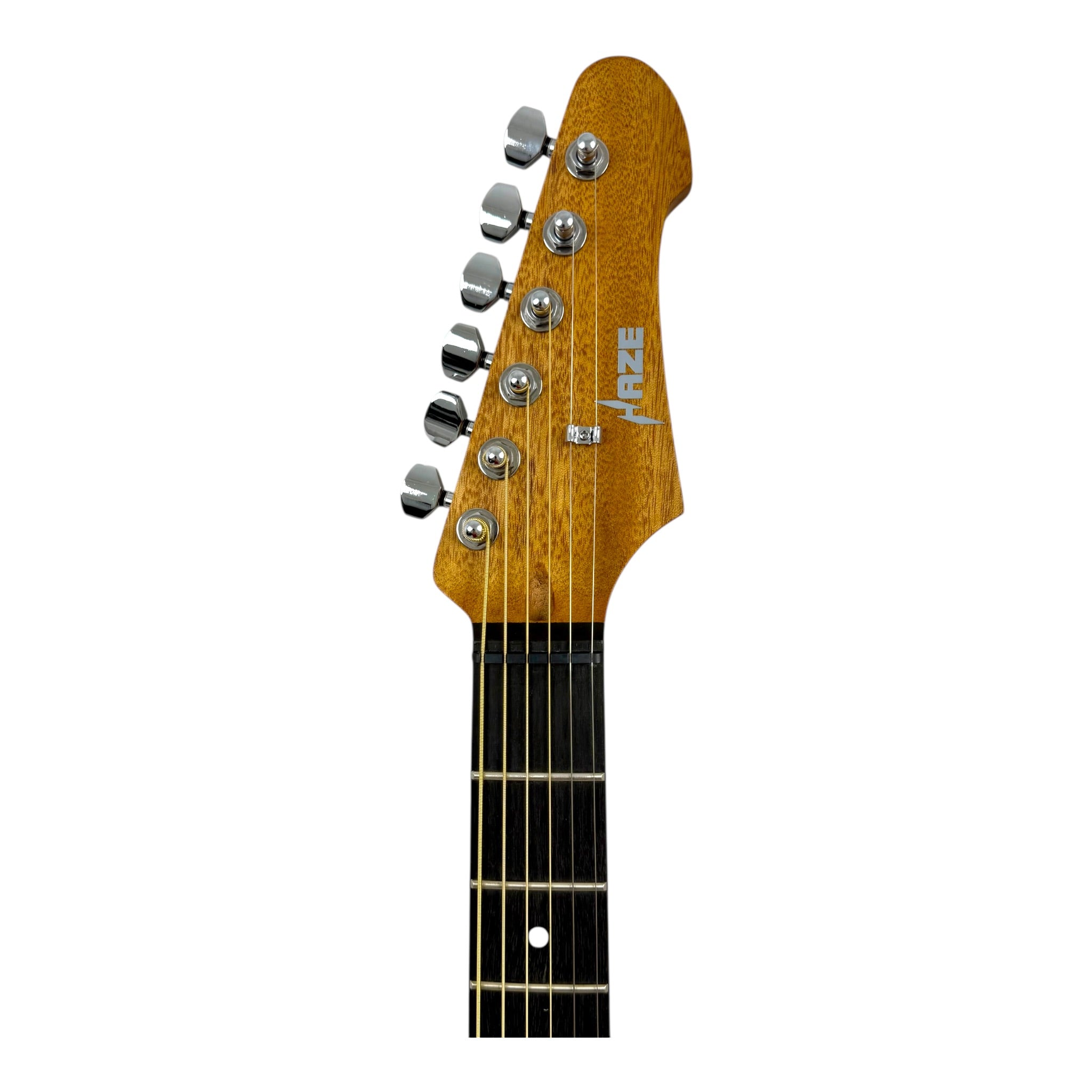 Haze STACOUSTASONIC “SonicBlend” Okoume Hollow-Body Hybrid HST Electric-Acoustic Guitar in Matte Deep Blue