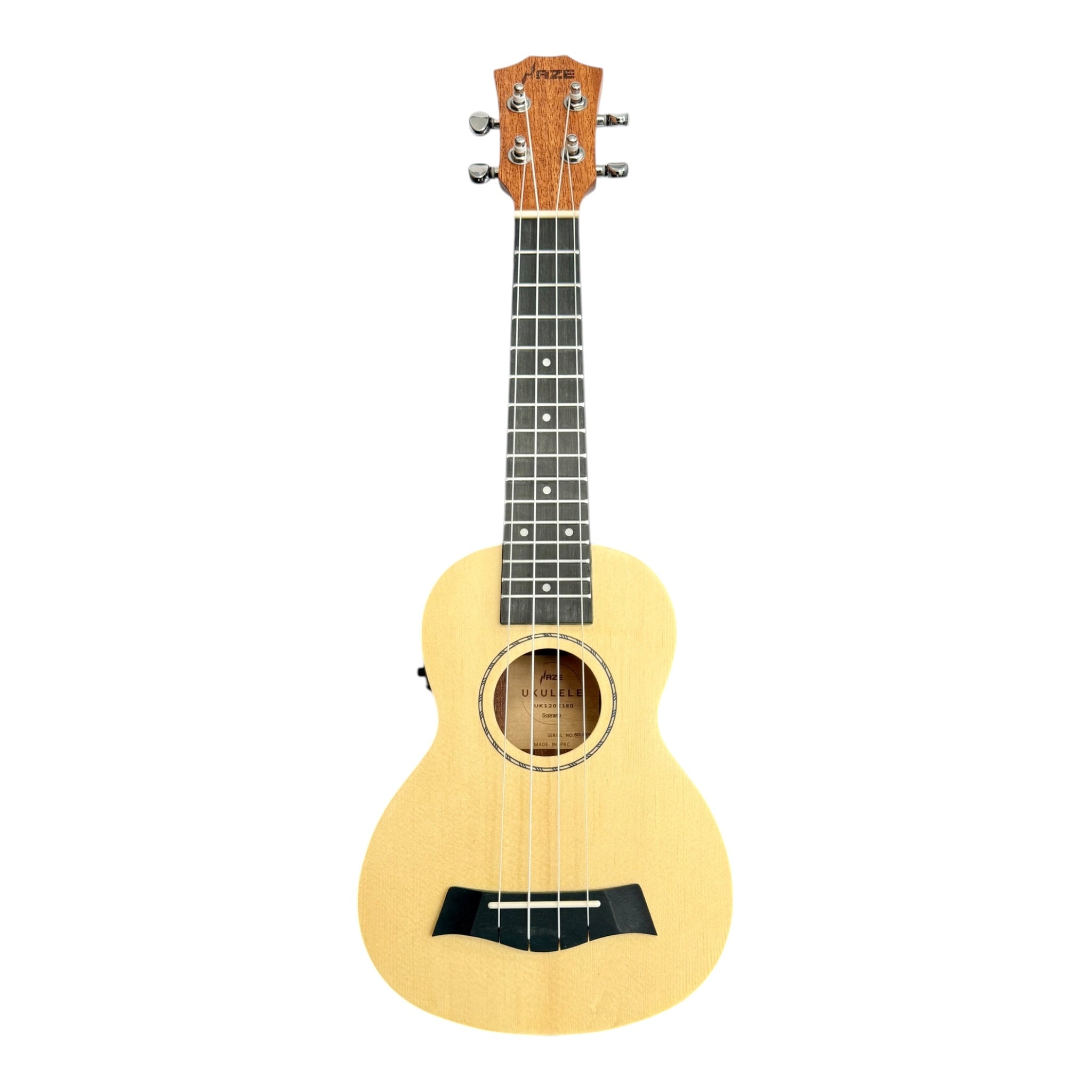 Haze UK120 Spruce Top Acoustic-Electric 21" Soprano Ukulele in Natural Matte - UK12021EQ
