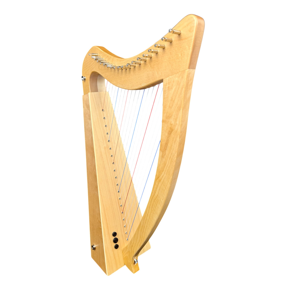 Haze WH19MSEQL 19-String Acoustic-Electric Lever-Fitted Lap Harp - Natural Maple Harp with Sitka Spruce Soundboard