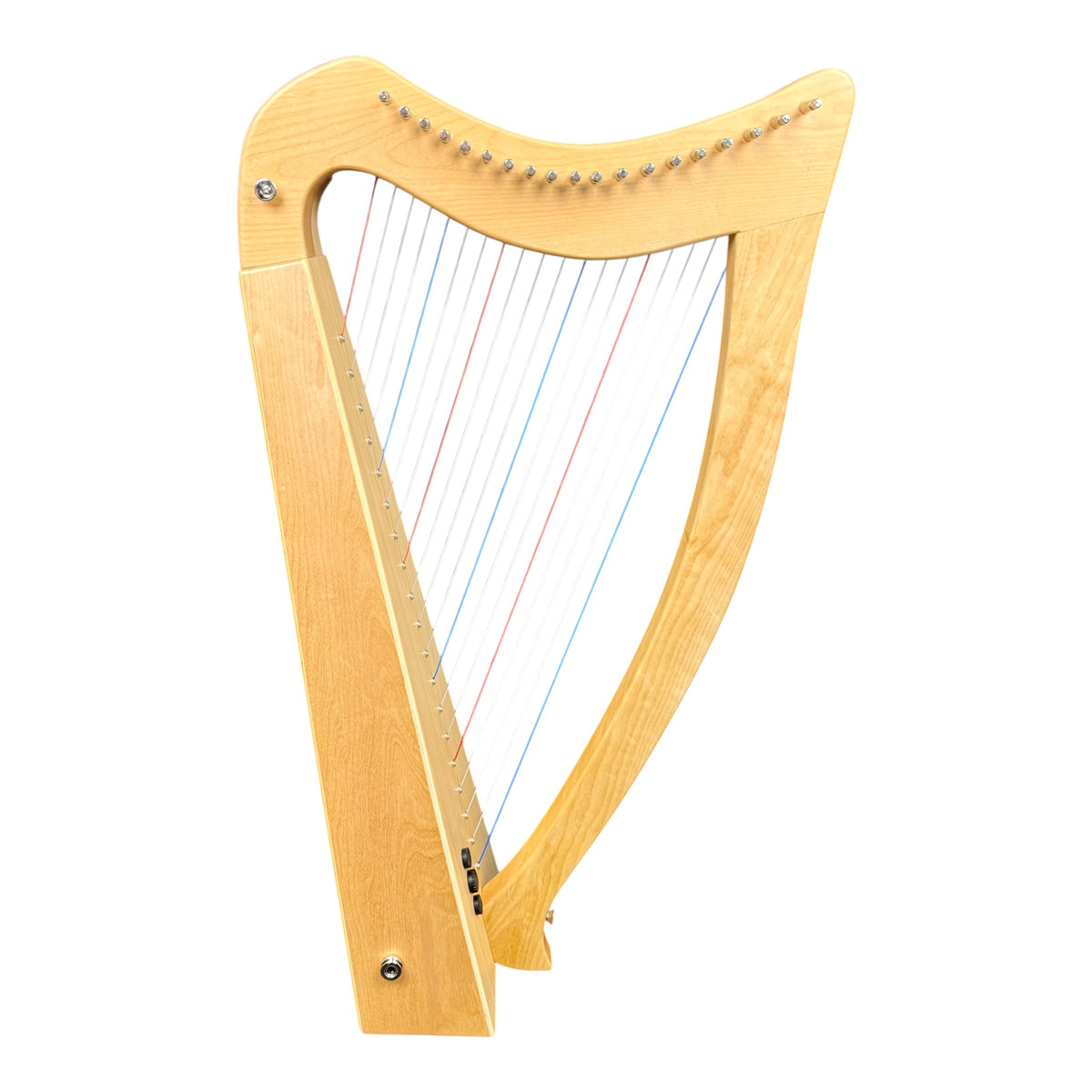 Haze WH19MSEQL 19-String Acoustic-Electric Lever-Fitted Lap Harp - Natural Maple Harp with Sitka Spruce Soundboard