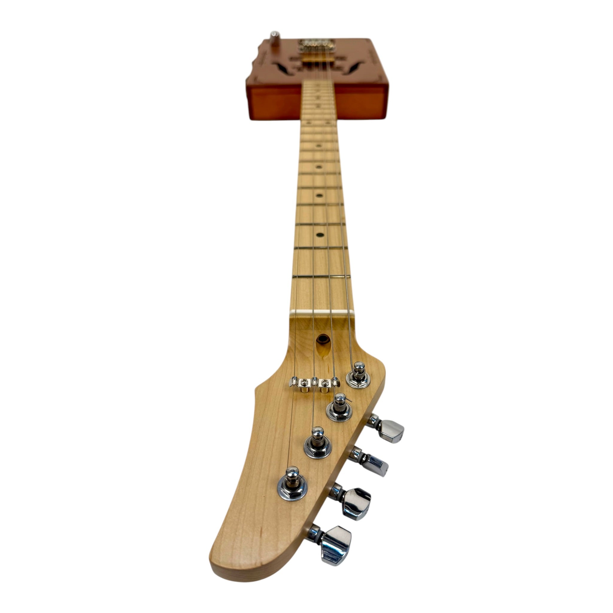 Haze "Blues" Mahogany Body 4-String Electric Cigar Box Guitar Complete DIY Kit - Passive Single Coil Pickup - X4