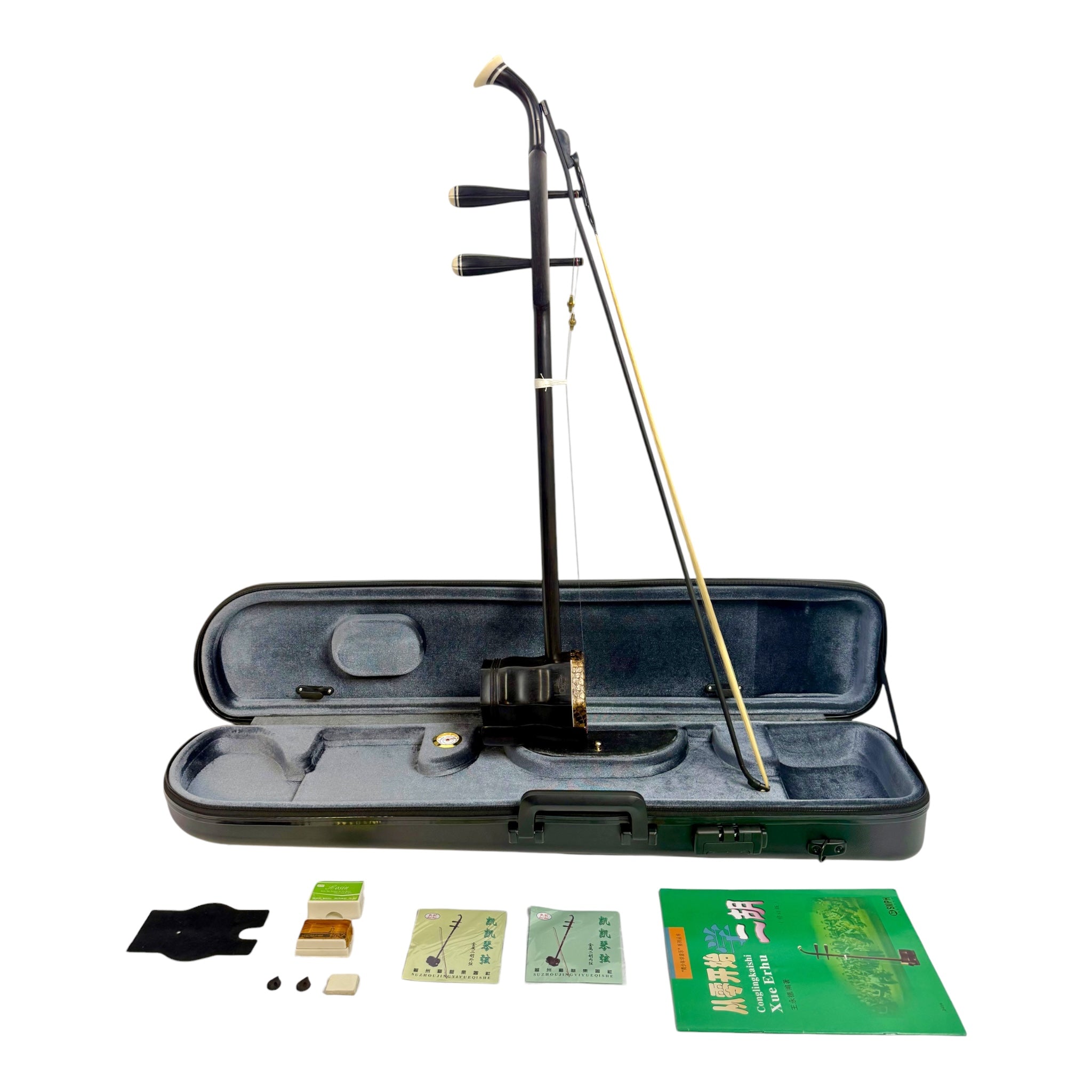 Hua Yin 华音 HY132 “Midnight Crescent” Ebony Erhu - Premium Travel Hard Case - Intermediate Seris