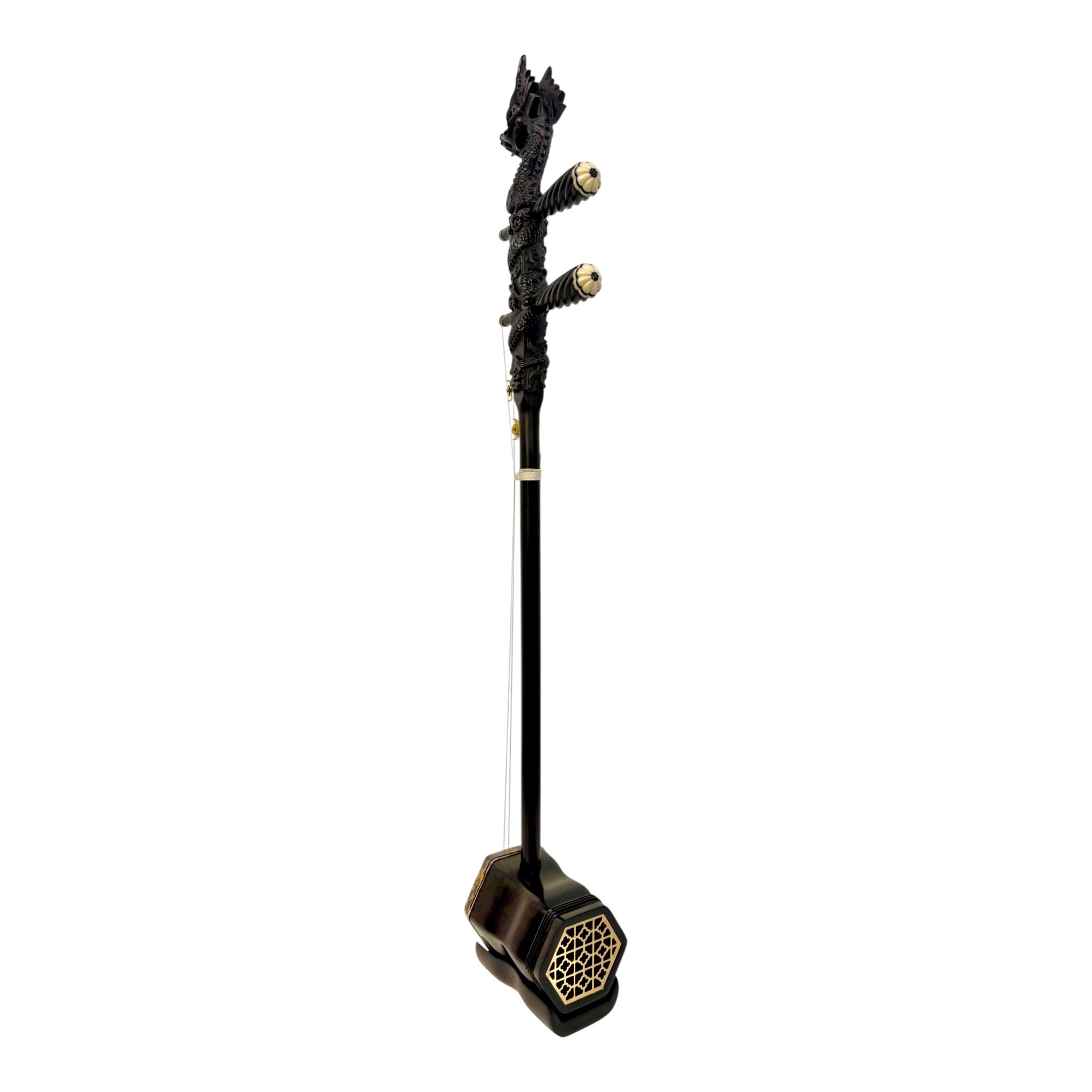 Hua Yin 华音 HY132L1 "Blossom Dragon" Ebony Erhu - Premium Travel Hard Case - Professional Series (Copy)
