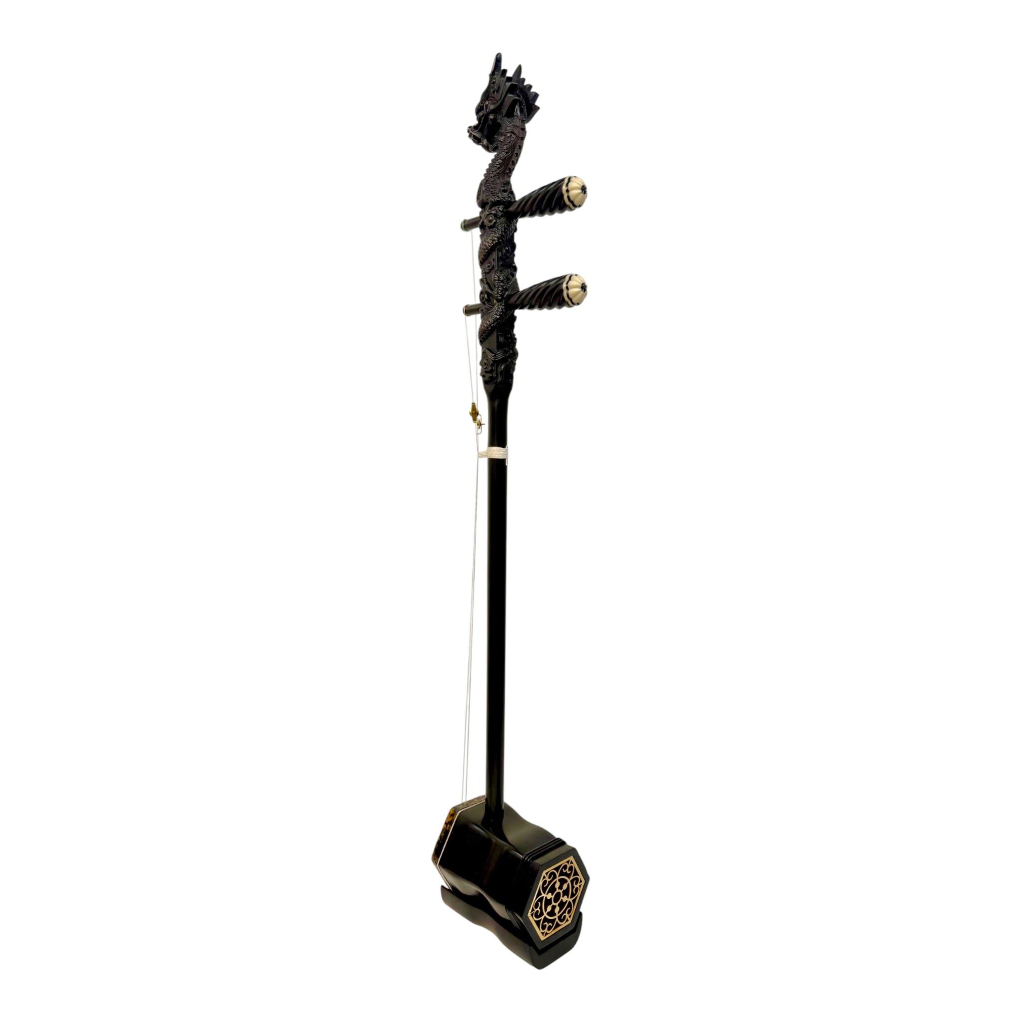 Hua Yin 华音 HY132L2 "Ruyi Dragon" Ebony Erhu - Premium Travel Hard Case - Professional Series