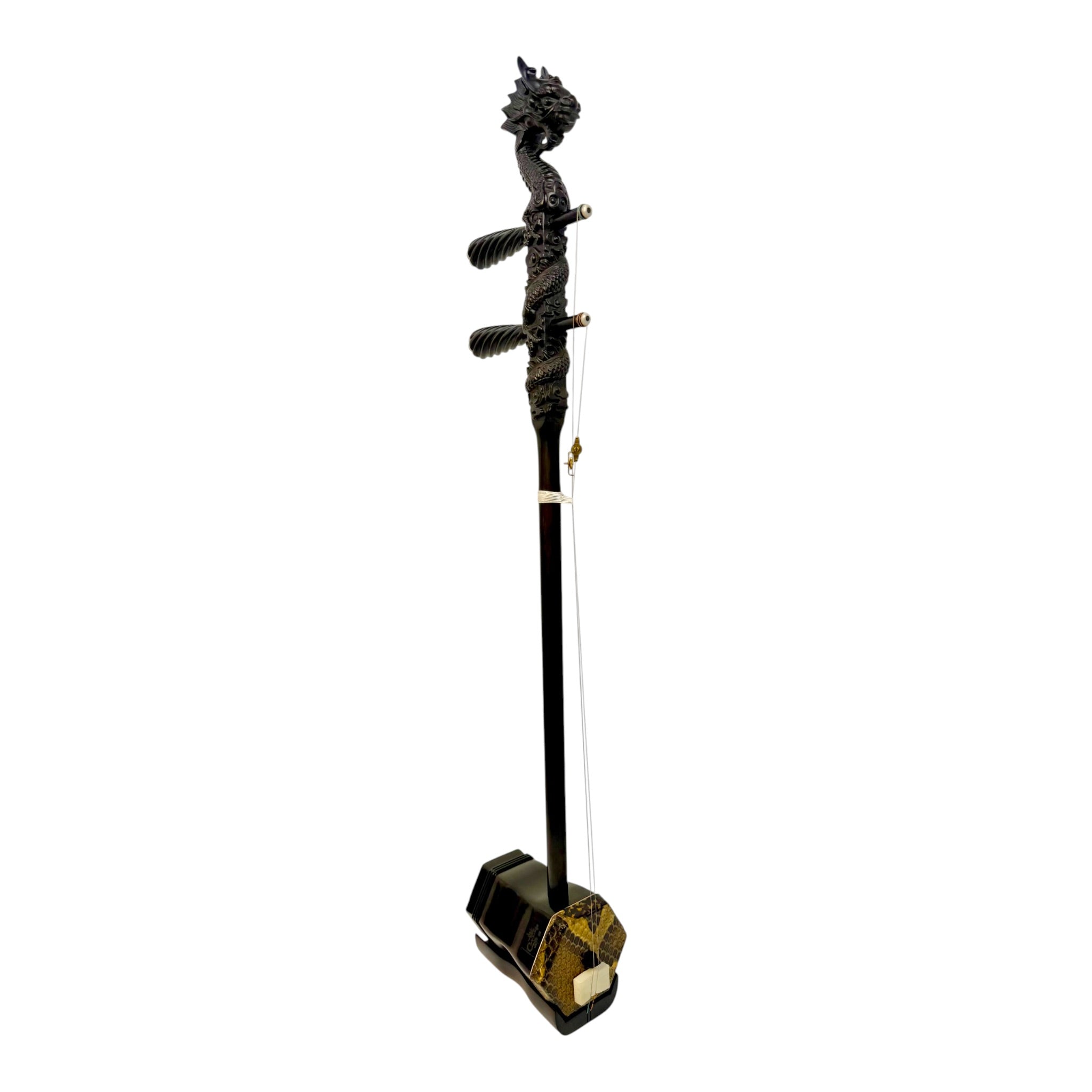Hua Yin 华音 HY132L2 "Ruyi Dragon" Ebony Erhu - Premium Travel Hard Case - Professional Series