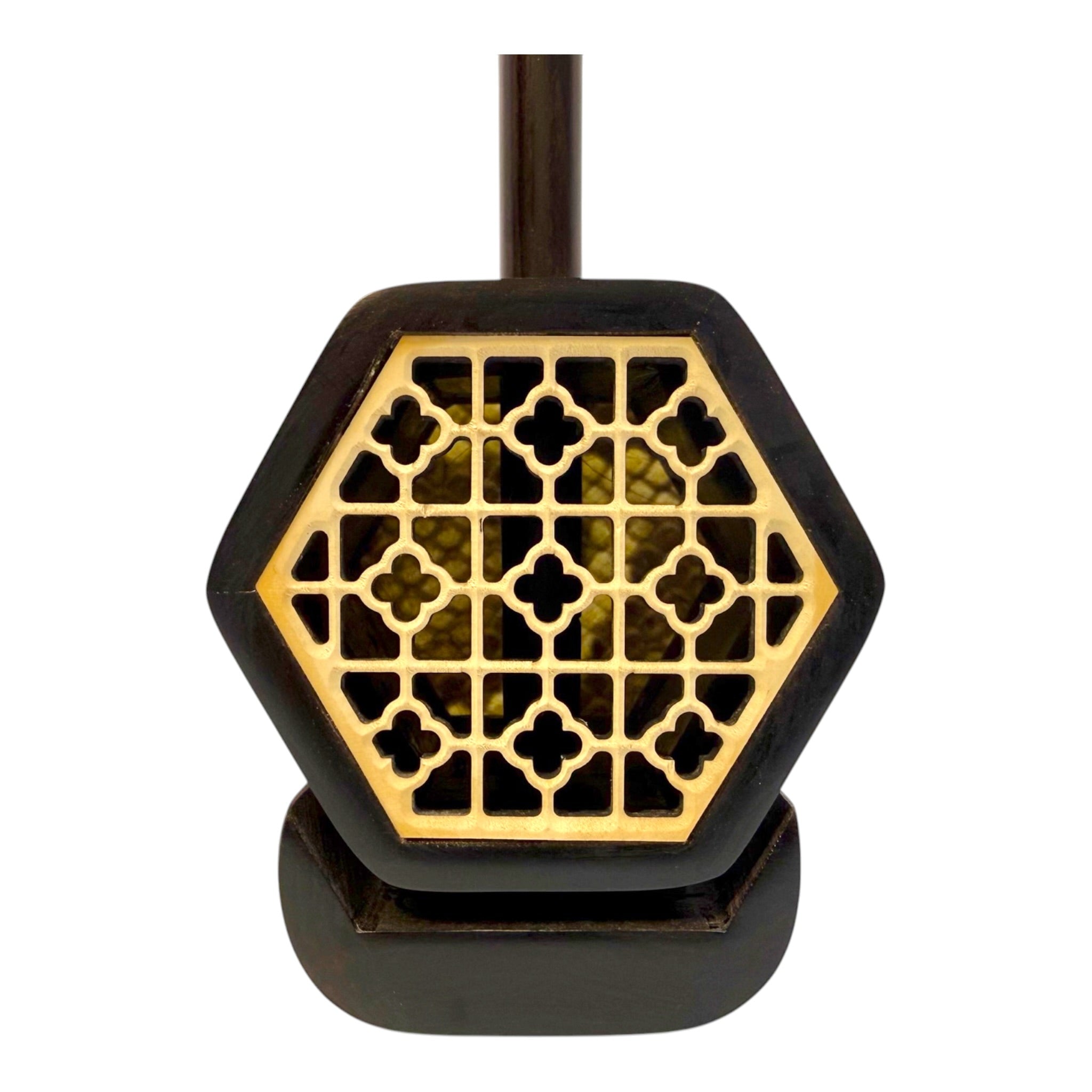 Hua Yin 华音 HY132S “Sacred Lotus” Ebony Erhu with Silver Inlay - Premium Travel Hard Case - Professional Series
