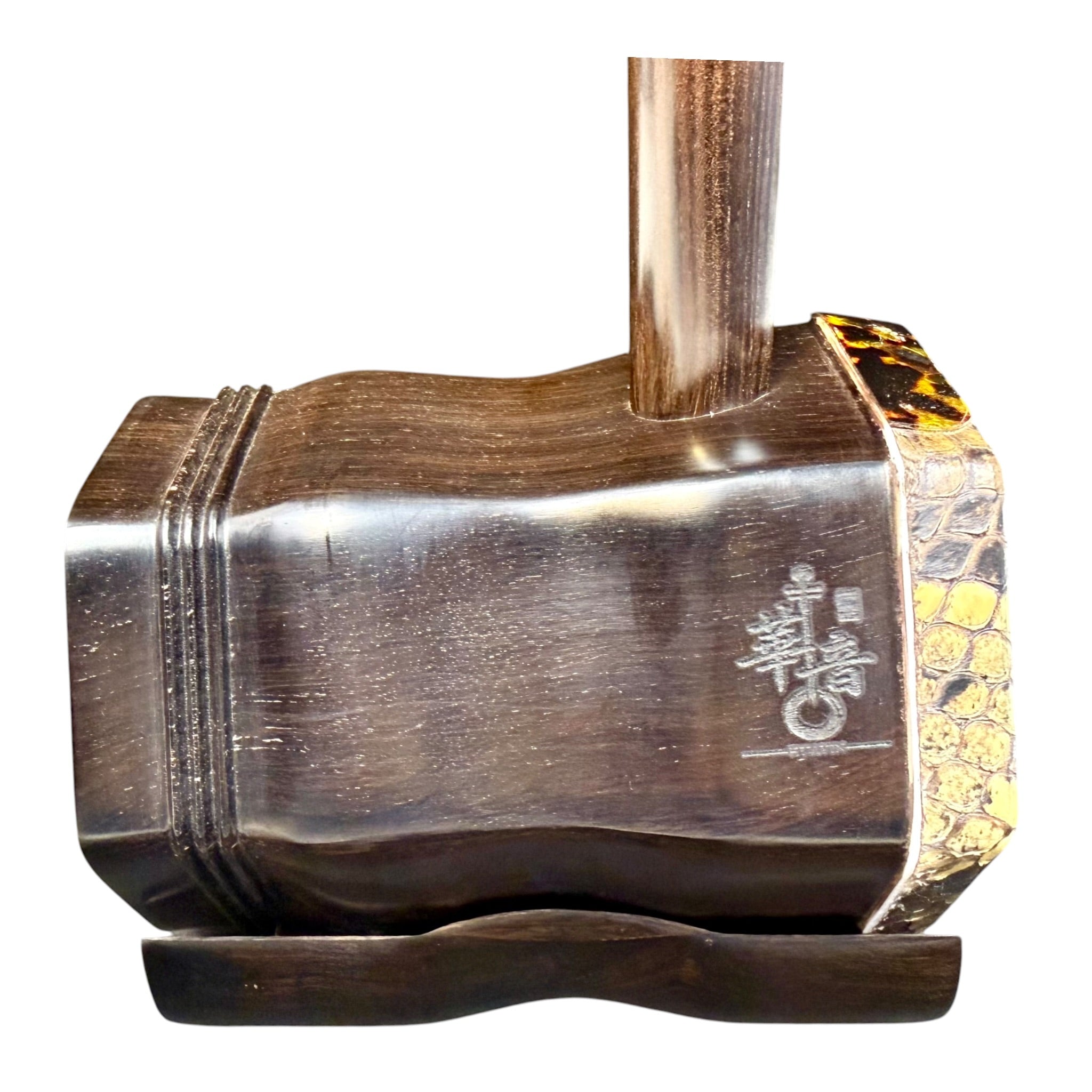 Hua Yin 华音 HY132S “Sacred Lotus” Ebony Erhu with Silver Inlay - Premium Travel Hard Case - Professional Series