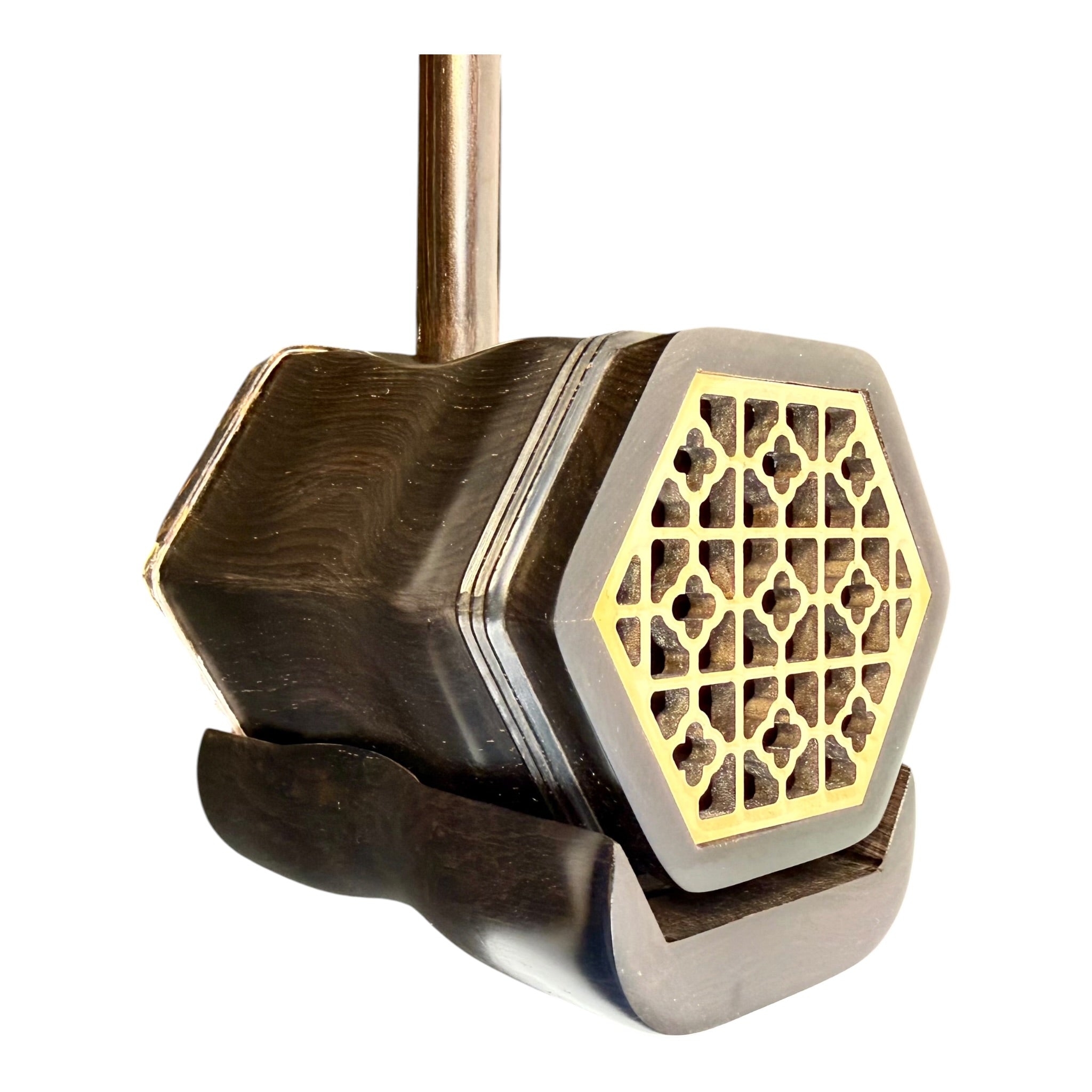 Hua Yin 华音 HY132S “Sacred Lotus” Ebony Erhu with Silver Inlay - Premium Travel Hard Case - Professional Series