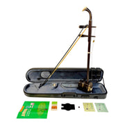 Hua Yin 华音 HY132S “Sacred Lotus” Ebony Erhu with Silver Inlay - Premium Travel Hard Case - Professional Series