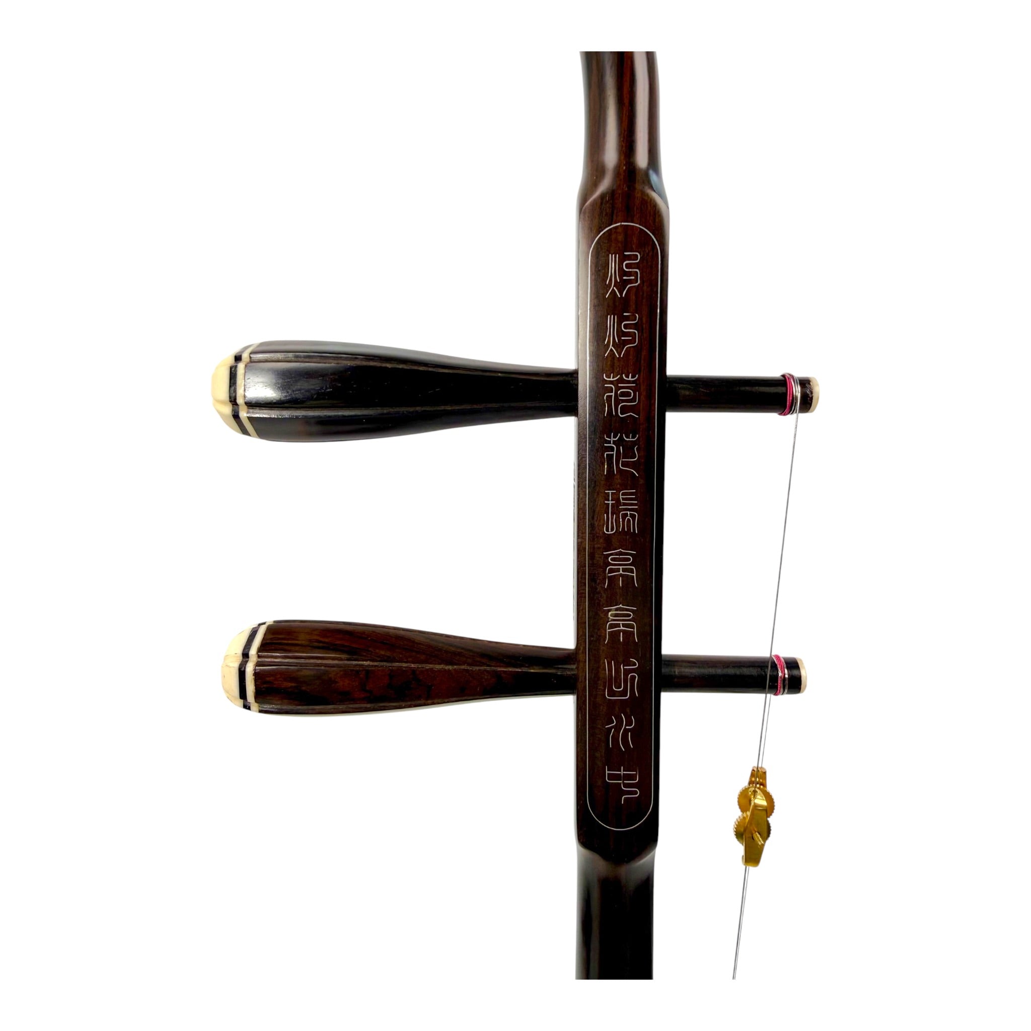 Hua Yin 华音 HY132S “Sacred Lotus” Ebony Erhu with Silver Inlay - Premium Travel Hard Case - Professional Series
