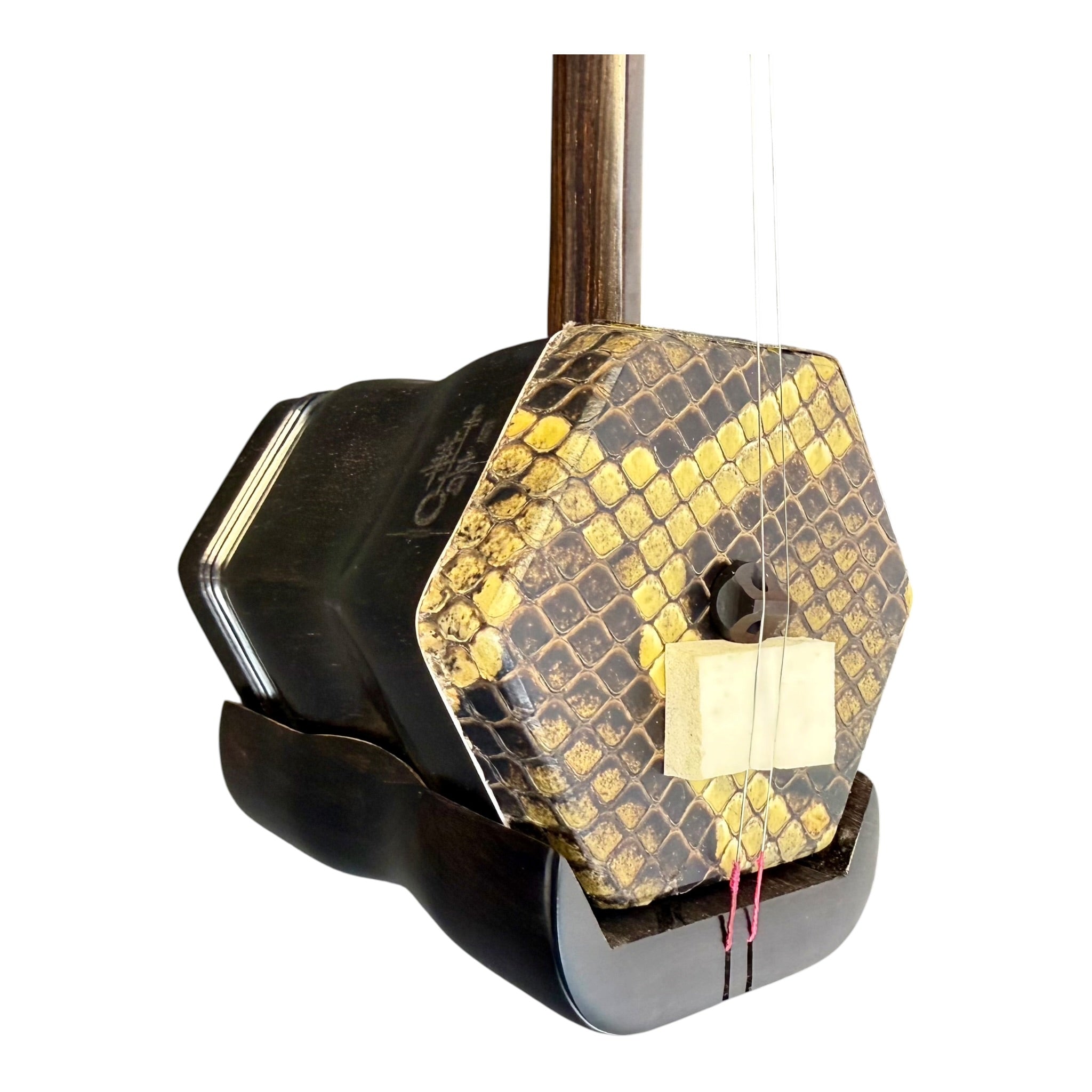 Hua Yin 华音 HY132S “Sacred Lotus” Ebony Erhu with Silver Inlay - Premium Travel Hard Case - Professional Series