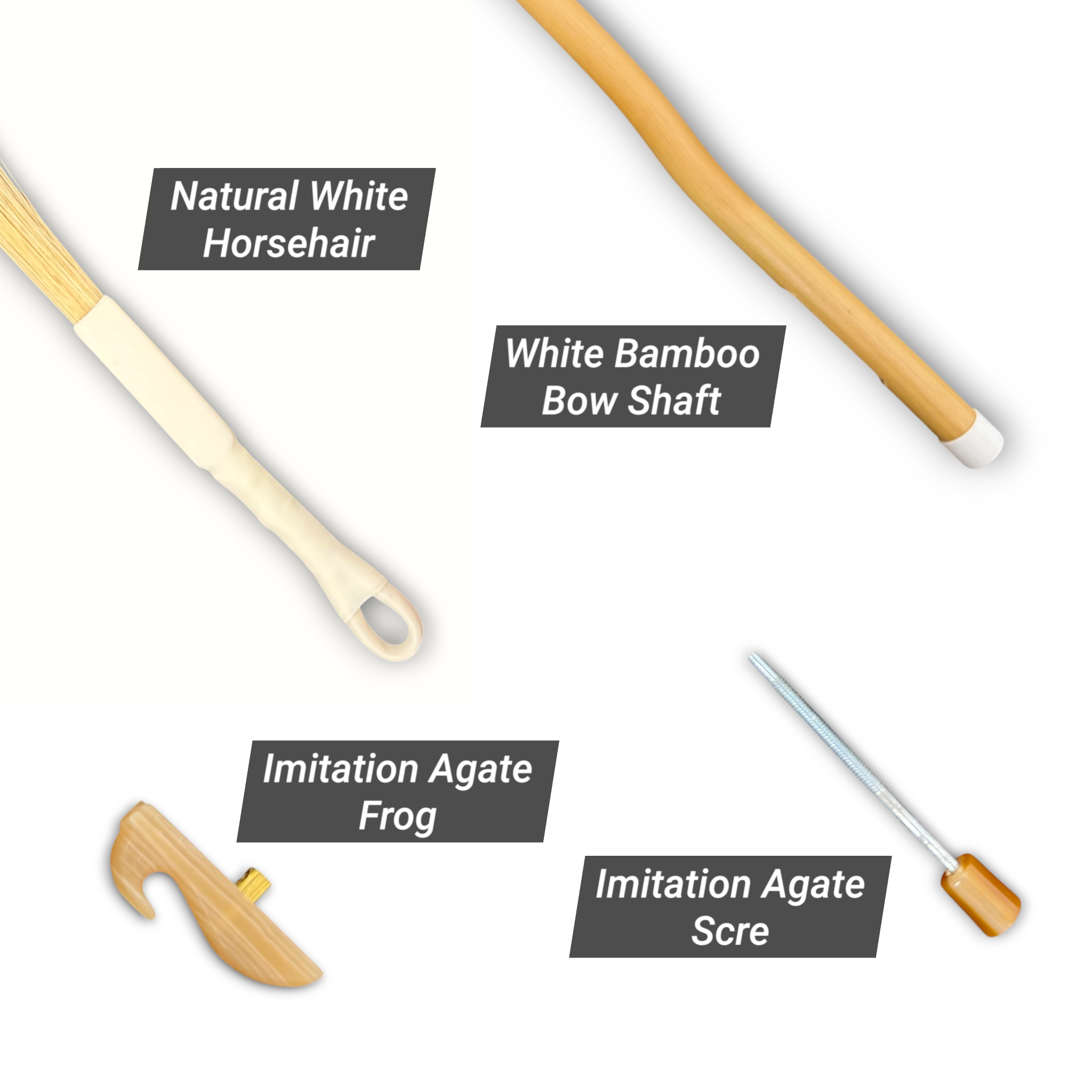 Hua Yin SAB050 White Bamboo White Horsehair Erhu Bow