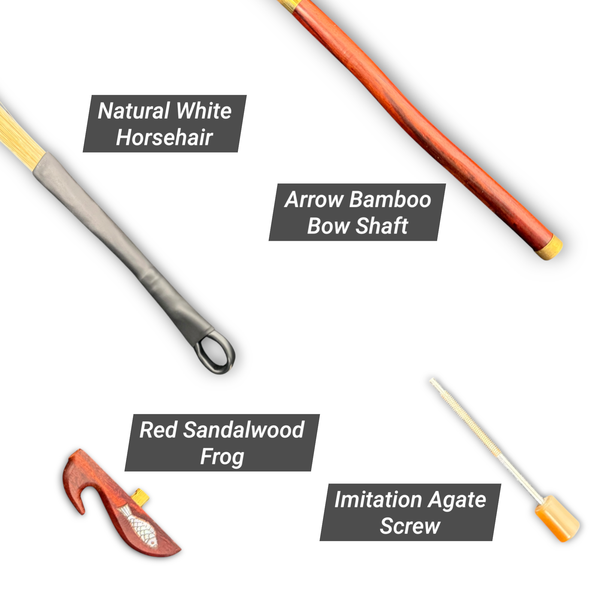 Hua Yin SPB040 Arrow Bamboo White Horsehair Erhu Bow