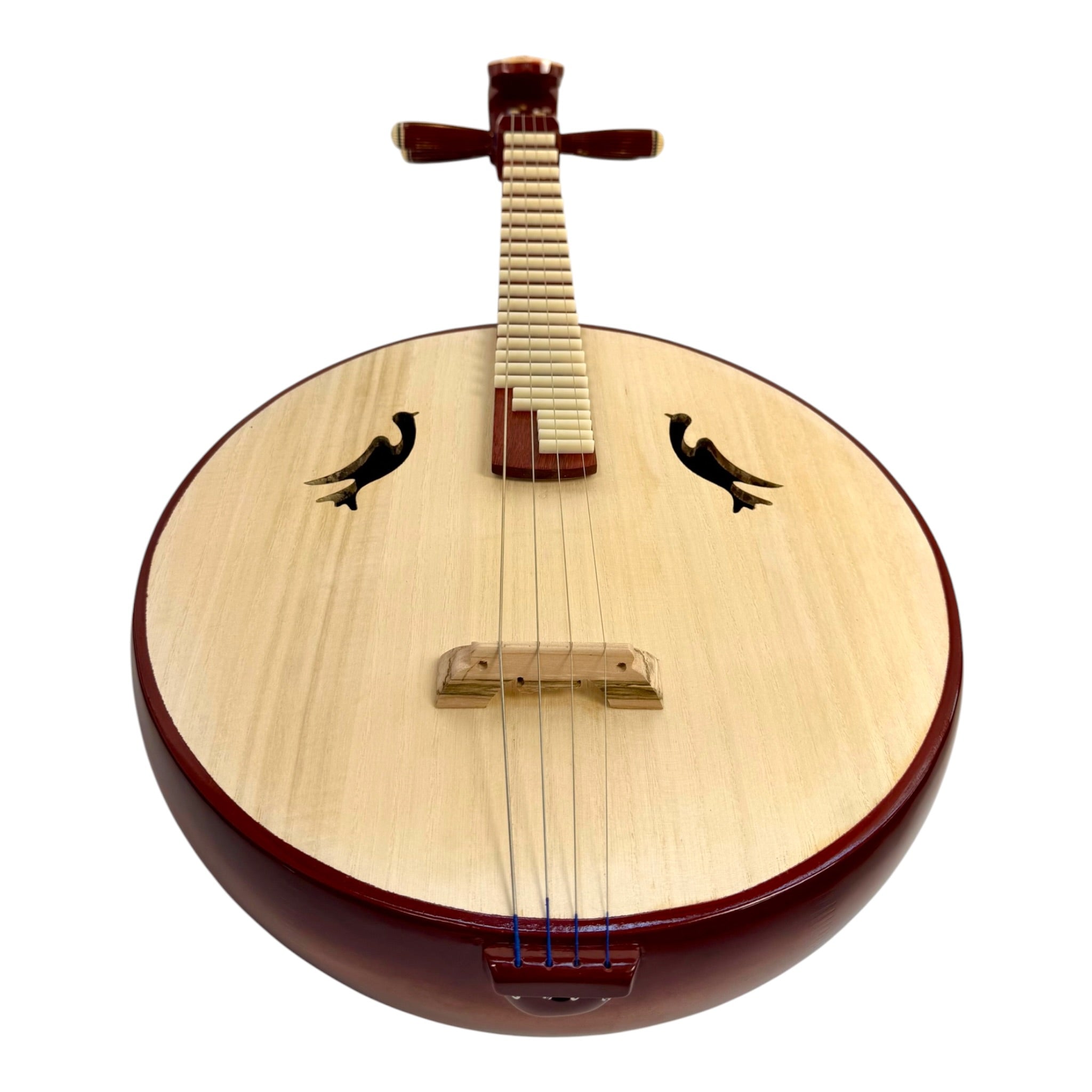 Hua Yin ZR300 Hardwood Zhongruan Chinese Moon Guitar - Traditional 4-String Tenor Ruan for Beginners & Education