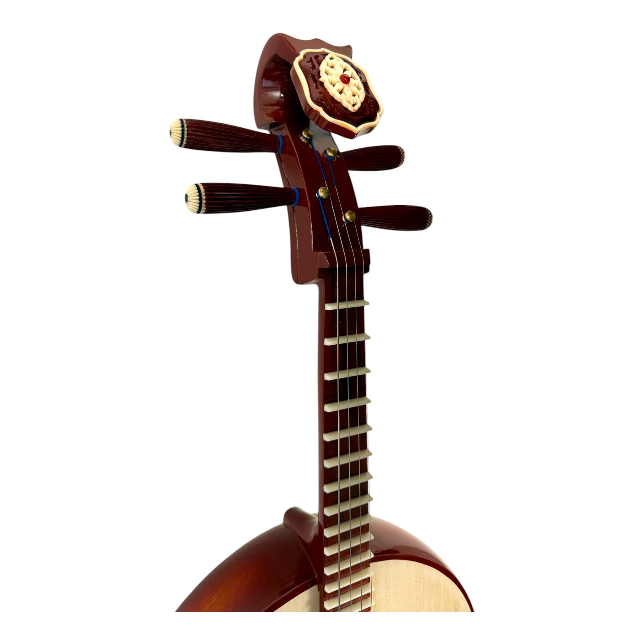 Hua Yin ZR300 Hardwood Zhongruan Chinese Moon Guitar - Traditional 4-String Tenor Ruan for Beginners & Education