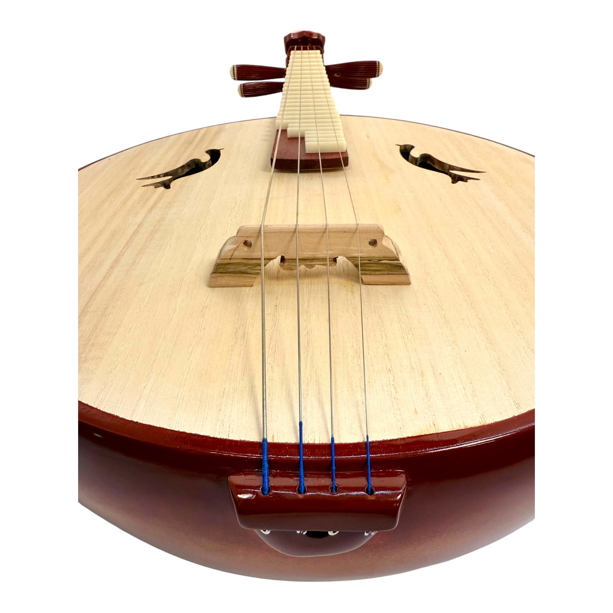 Hua Yin ZR300 Hardwood Zhongruan Chinese Moon Guitar - Traditional 4-String Tenor Ruan for Beginners & Education