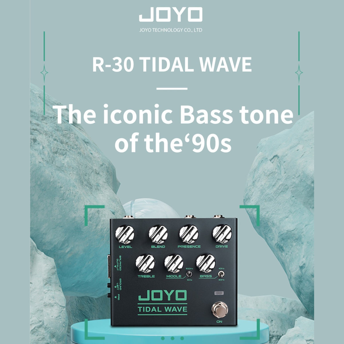 (PREORDER : EST LATE SEPT 2026) Joyo R30 "Tidal Wave" Bass Preamp & DI Pedal for 90's Bass Tone