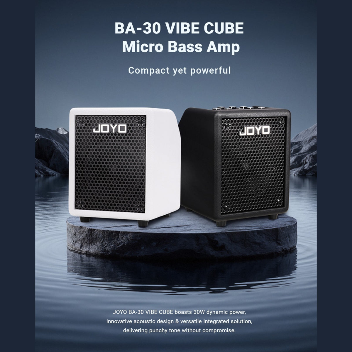(PREORDER : EST LATE SEPT 2026) Joyo BA30 "Vibe Cube" Lightweight Rechargable 30W Multifunctional Micro Bass Amplifier w/ Bluetooth & OTG