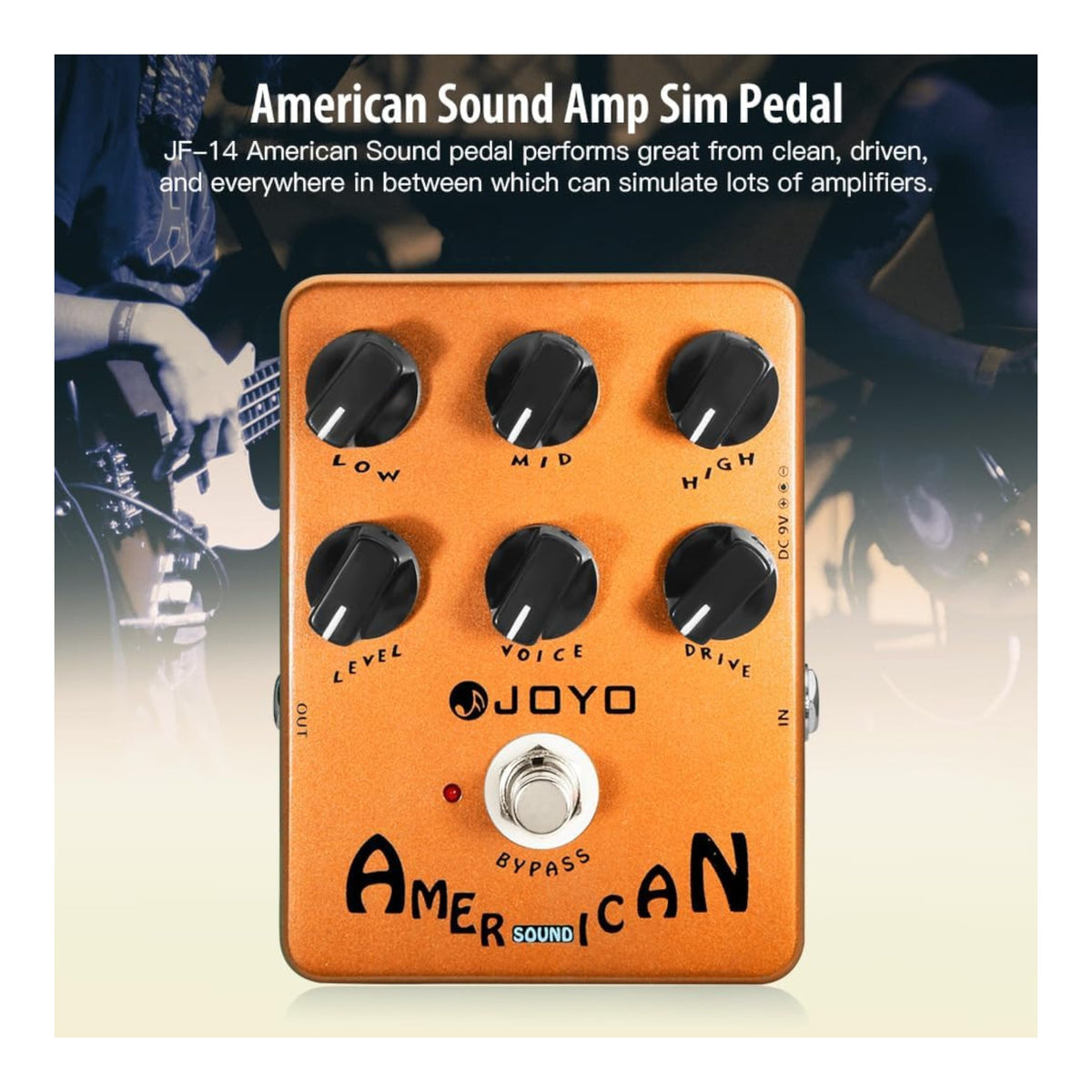 (PREORDER : EST LATE SEPT 2026) Joyo JF14 "American Sound" American-Style Tube Amp Simulator Pedal w/ 3-Band EQ