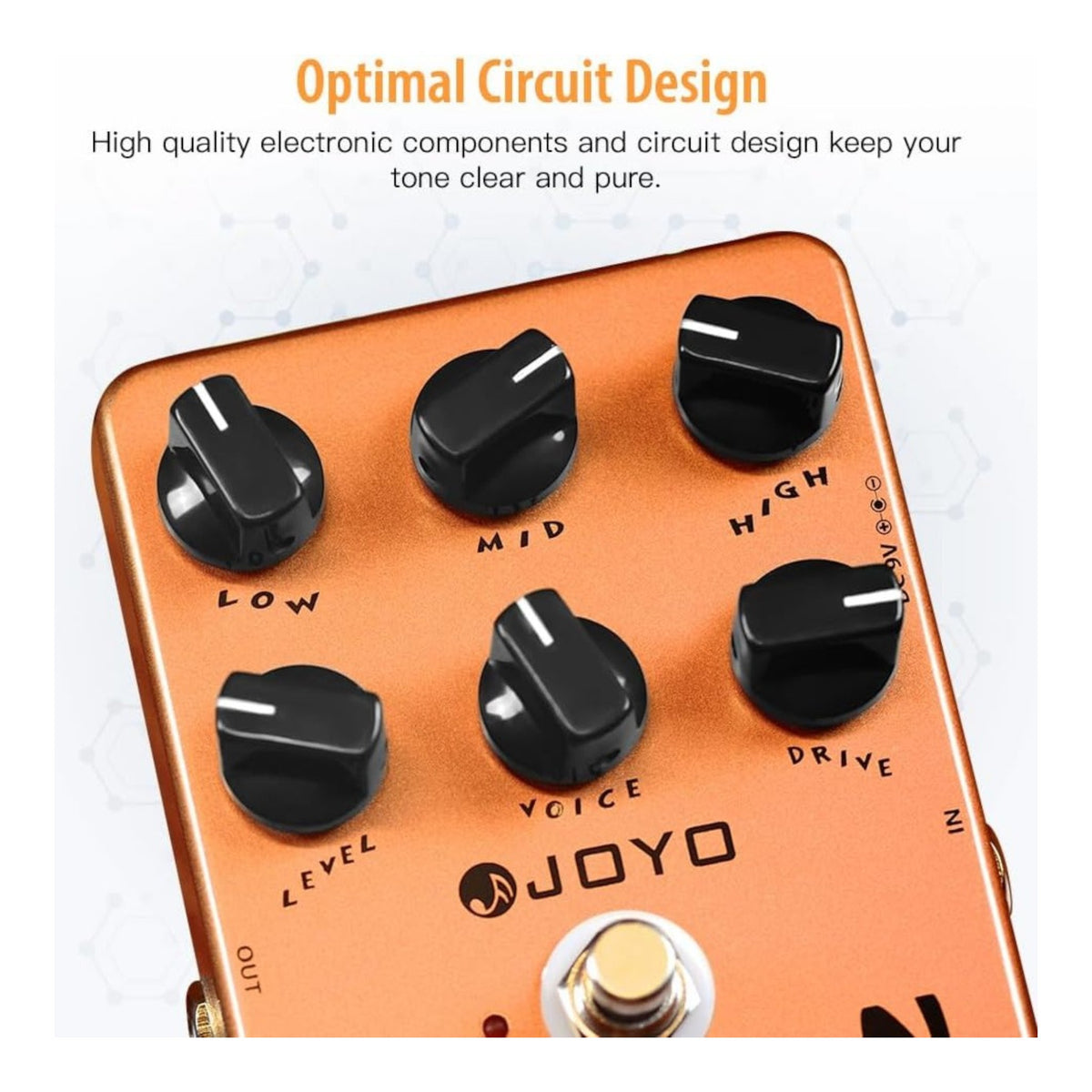 (PREORDER : EST LATE SEPT 2026) Joyo JF14 "American Sound" American-Style Tube Amp Simulator Pedal w/ 3-Band EQ