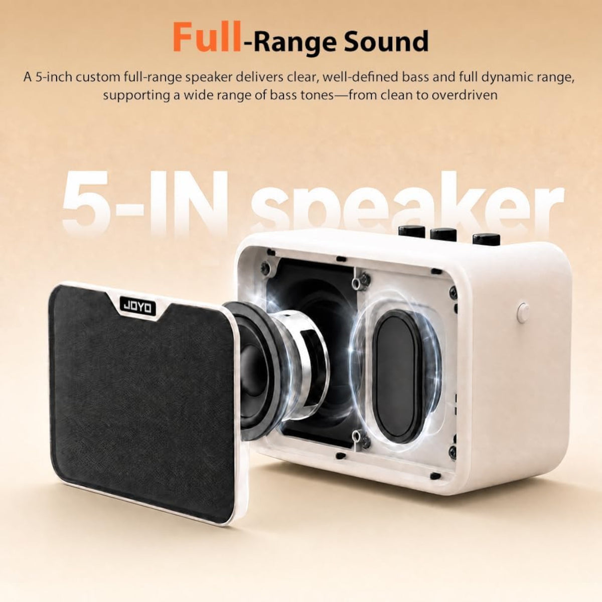 (PREORDER : EST. LATE SEPT 2026) Joyo MA10B Portable Dual-Channel 10W Mini Electric Bass Amplifier w/ 5" Full-Range Speaker