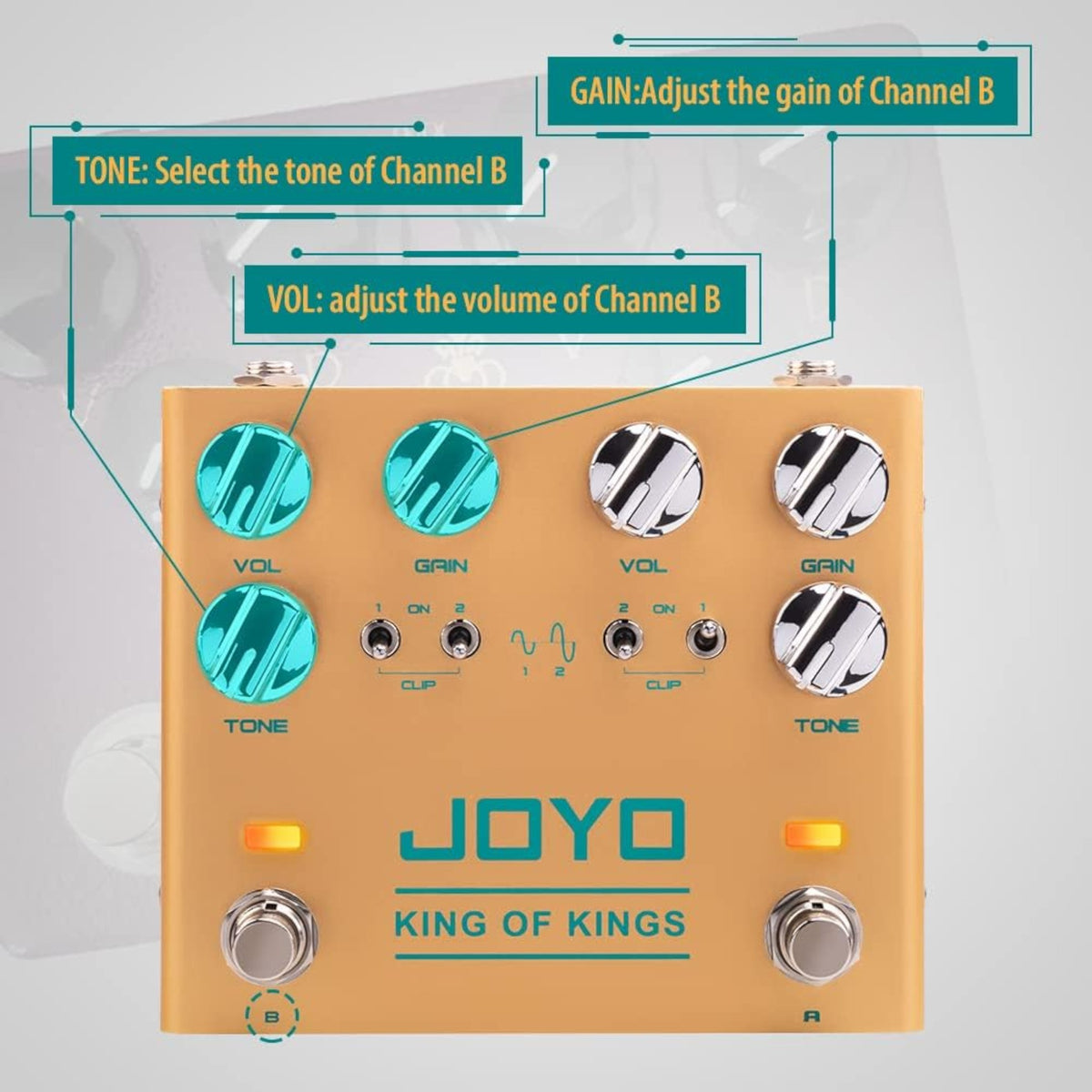 (PREORDER : EST LATE SEPT 2026) Joyo R20 "King of Kings" Dual Channel Vintage-Style Overdrive Effects Pedal w/ Diode Clipping