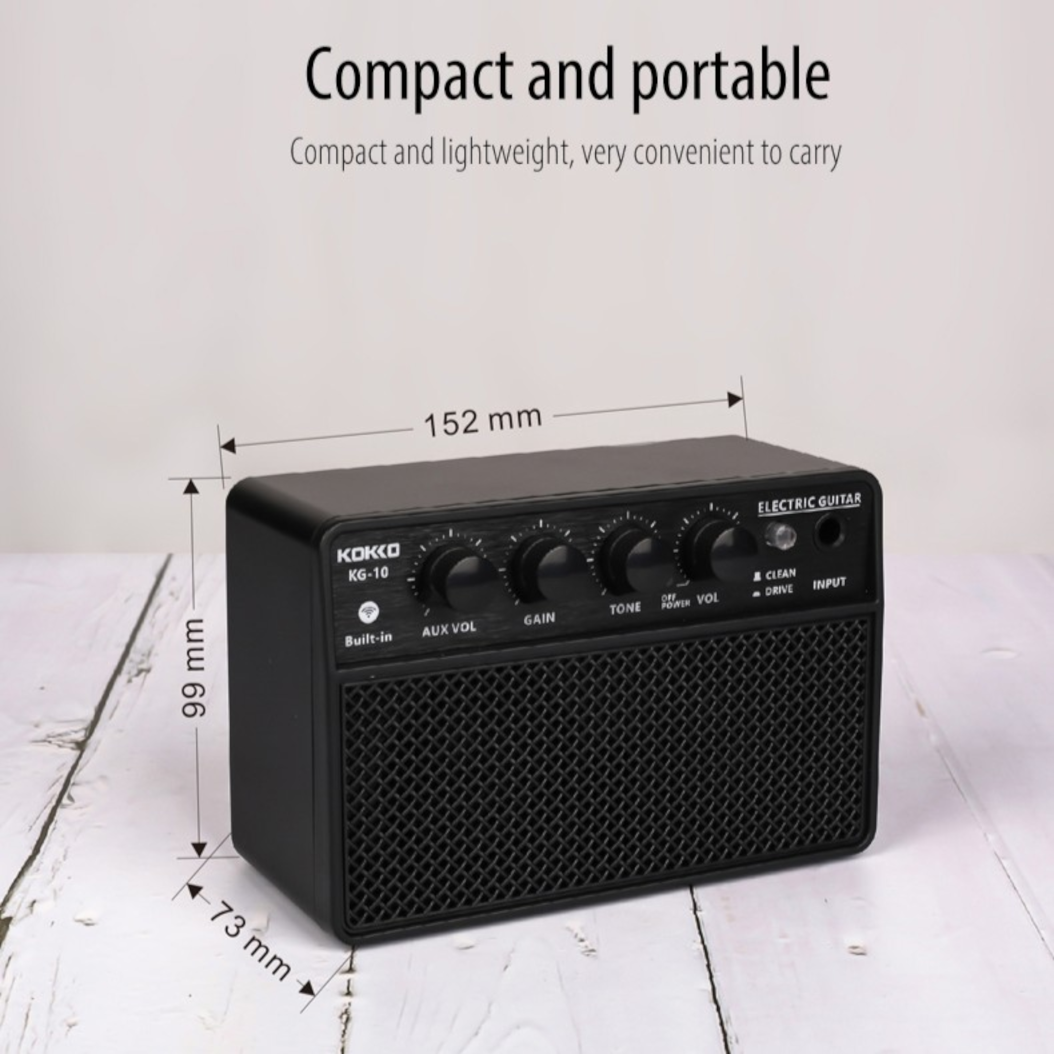 (PREORDER: MID OCT 2026) Kokko KG10 10W Mini Rechargable Electric Guitar Amplifier with Bluetooth