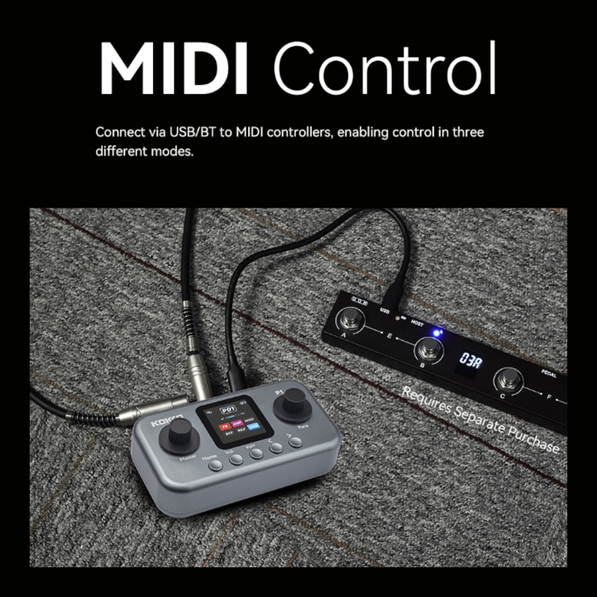 (PREORDER: MID OCT 2026) Kokko P1 Multi-Effects Guitar & Bass Processor w/ Amp + IR Cabinet Simulation & USB Audio Interface
