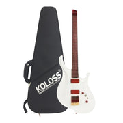Koloss GTEMOFWH White Headless Aluminum Body Electric Guitar