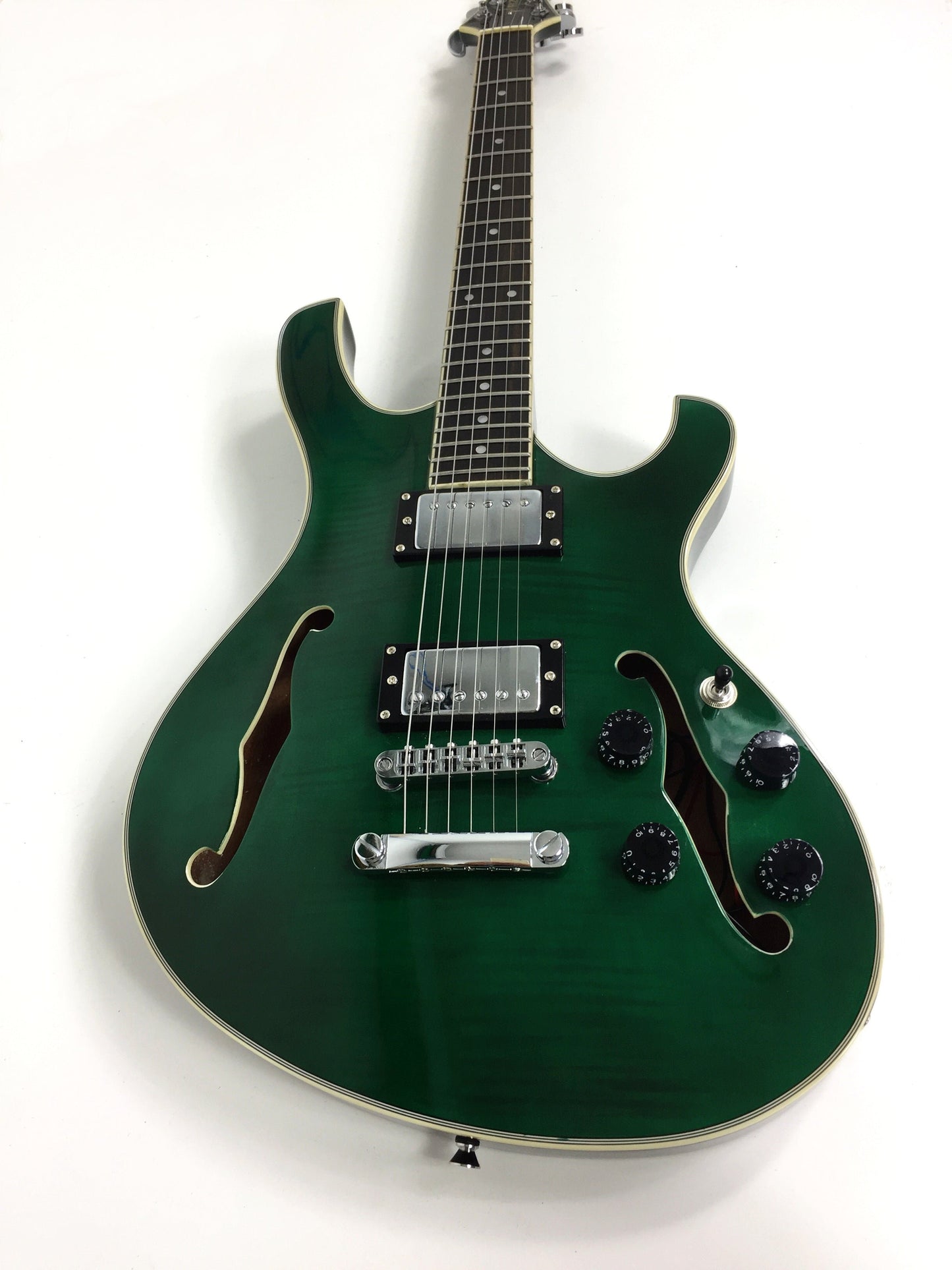 Haze Semi-Hollow Double-Cut Offset HES Electric Guitar - Green HD348TGN