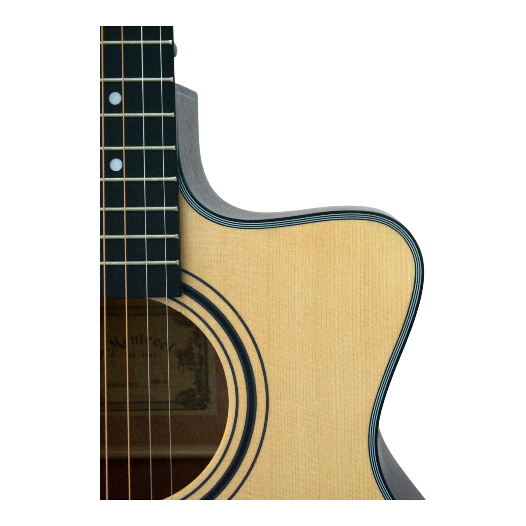 Mentreel HB6GAC 41" Spruce Top OM Cutaway Acoustic Guitar - Natural Matte