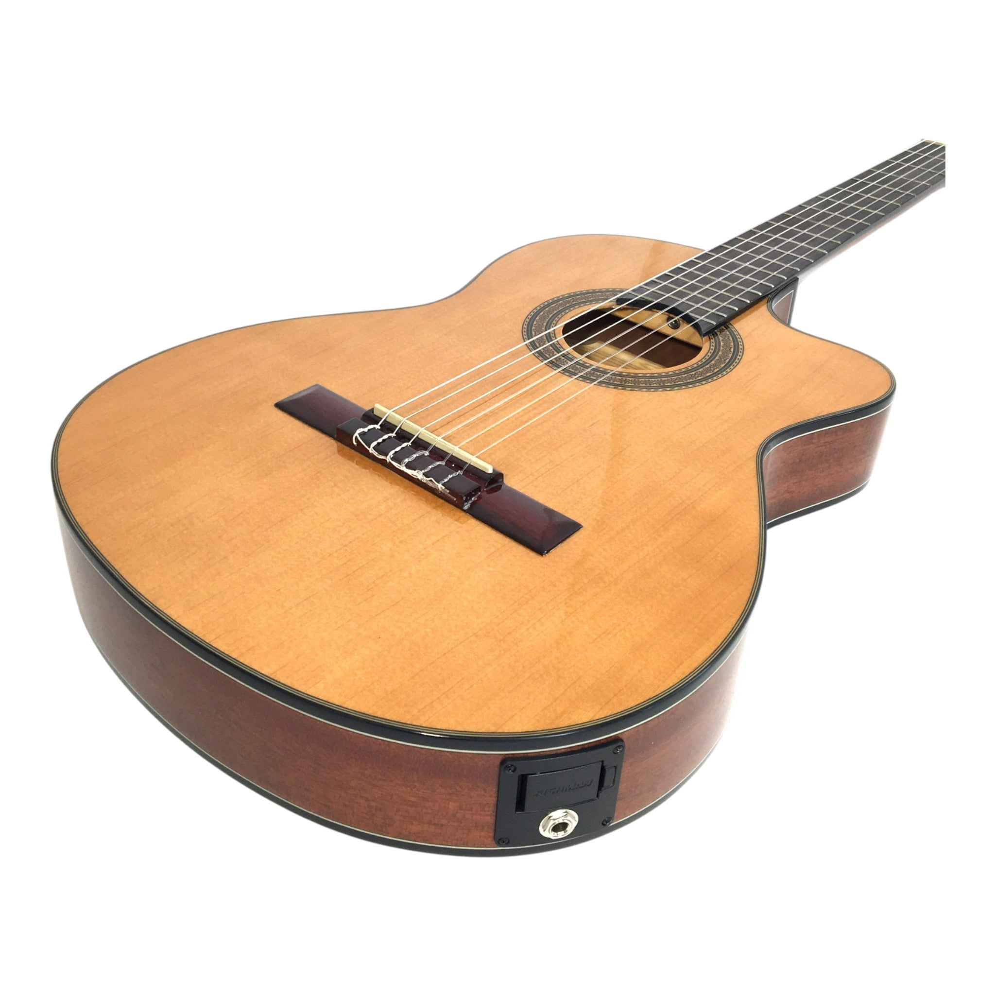 Miguel Rosales Solid Spruce Thin-Body Cutaway Built-In Pickup/Tuner Classical Guitar - Natural C3BCEQSM