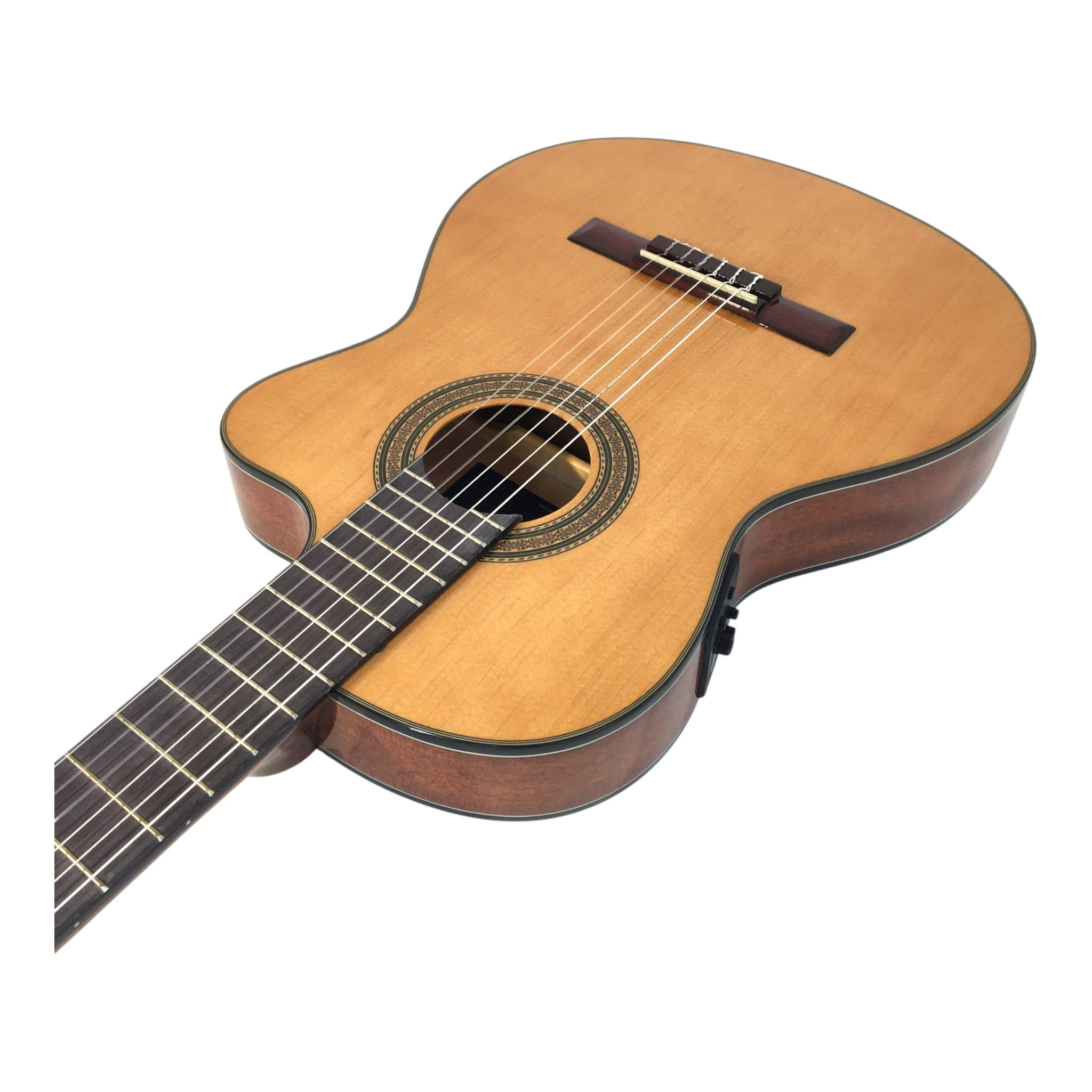 Miguel Rosales Solid Spruce Thin-Body Cutaway Built-In Pickup/Tuner Classical Guitar - Natural C3BCEQSM