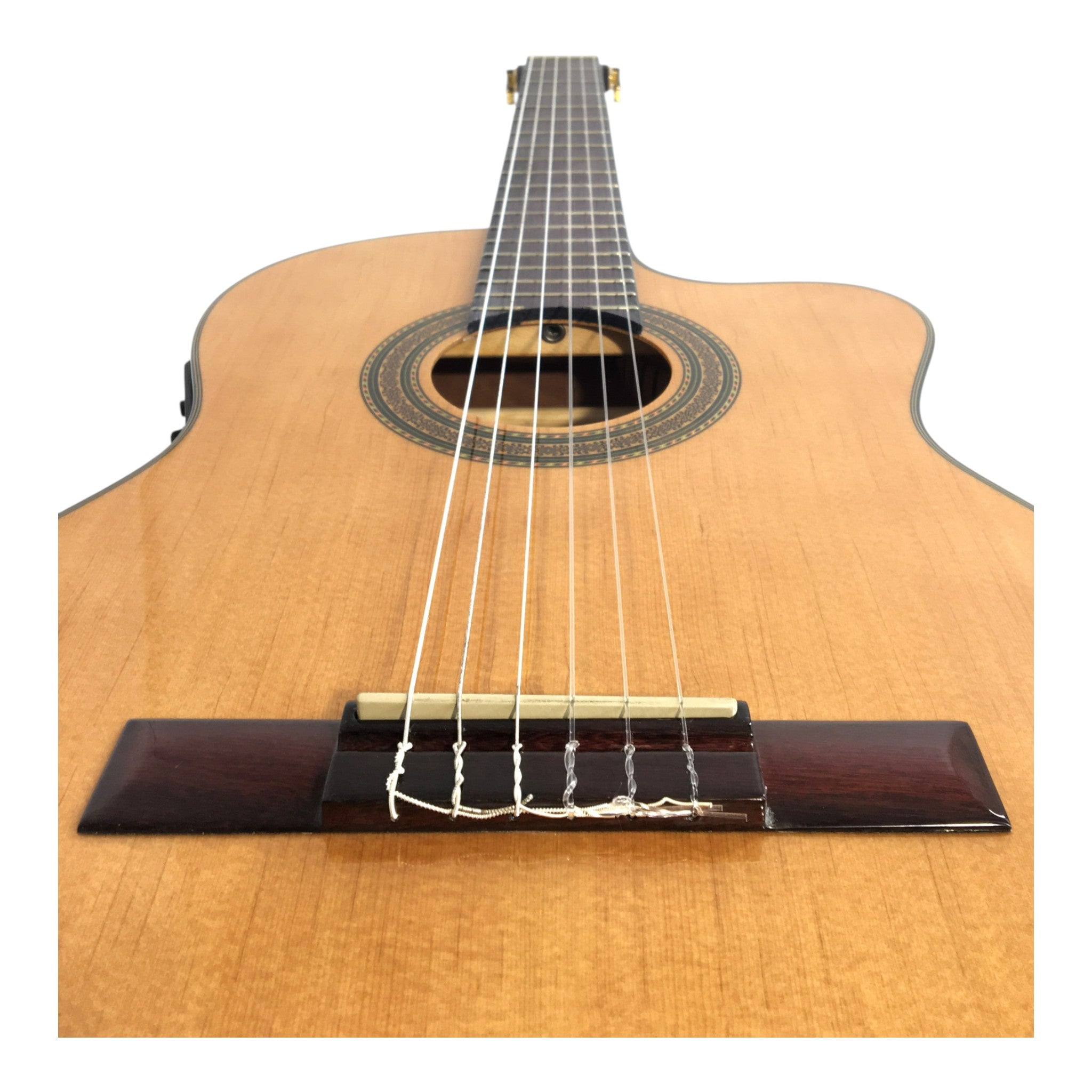 Miguel Rosales Solid Spruce Thin-Body Cutaway Built-In Pickup/Tuner Classical Guitar - Natural C3BCEQSM