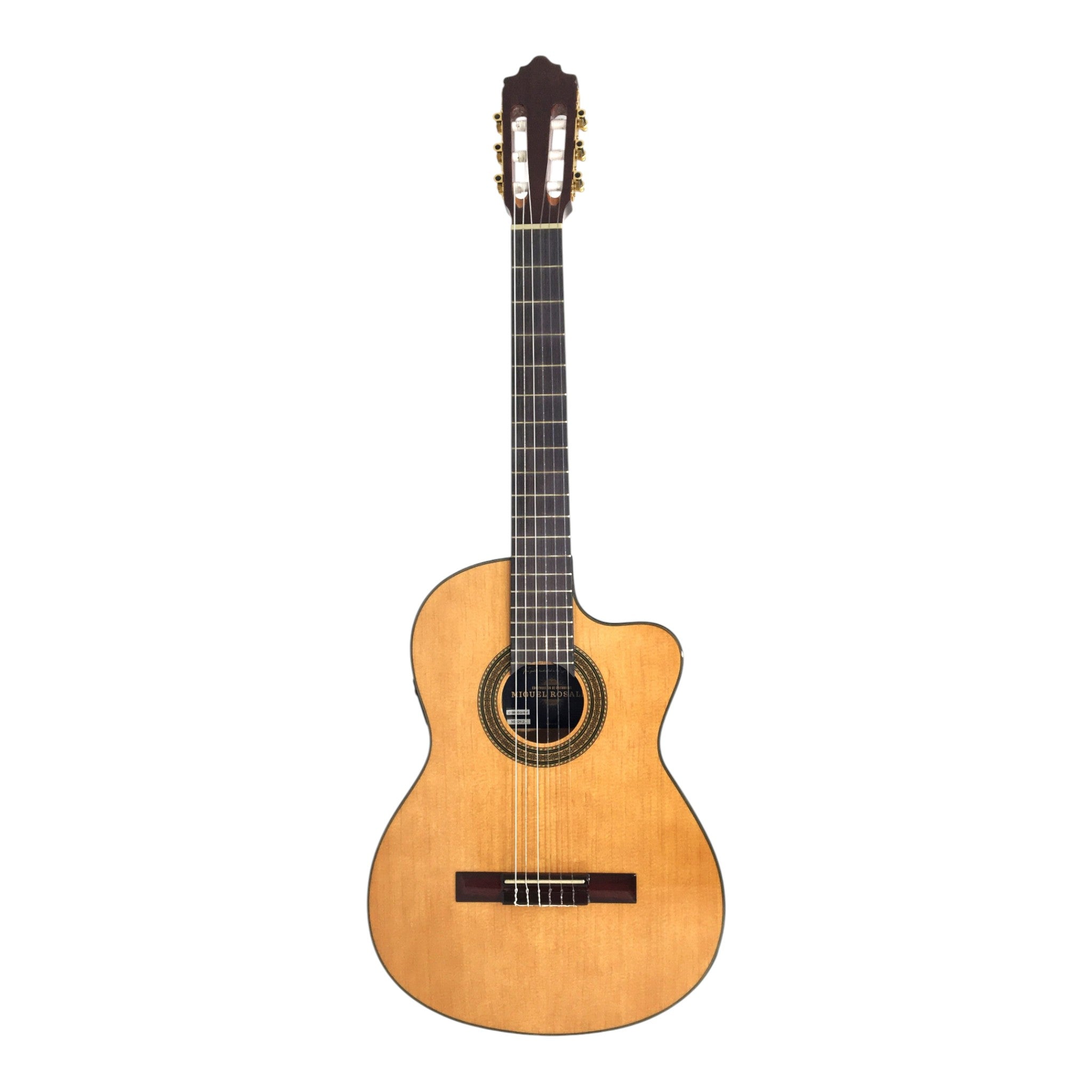Miguel Rosales Solid Spruce Thin-Body Cutaway Built-In Pickup/Tuner Classical Guitar - Natural C3BCEQSM