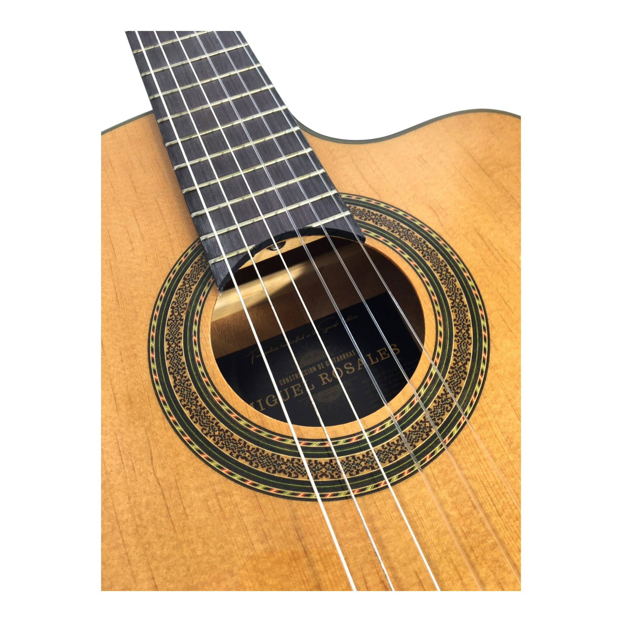Miguel Rosales Solid Spruce Thin-Body Cutaway Built-In Pickup/Tuner Classical Guitar - Natural C3BCEQSM