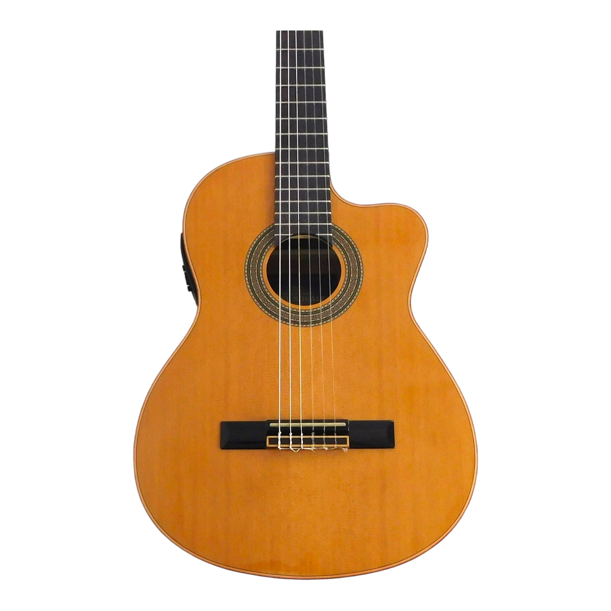 Miguel Rosales Solid Canadian Cedar Cutaway Built-In Belcat Pickup/Tuner Classical Guitar - Natural HS10CEQN