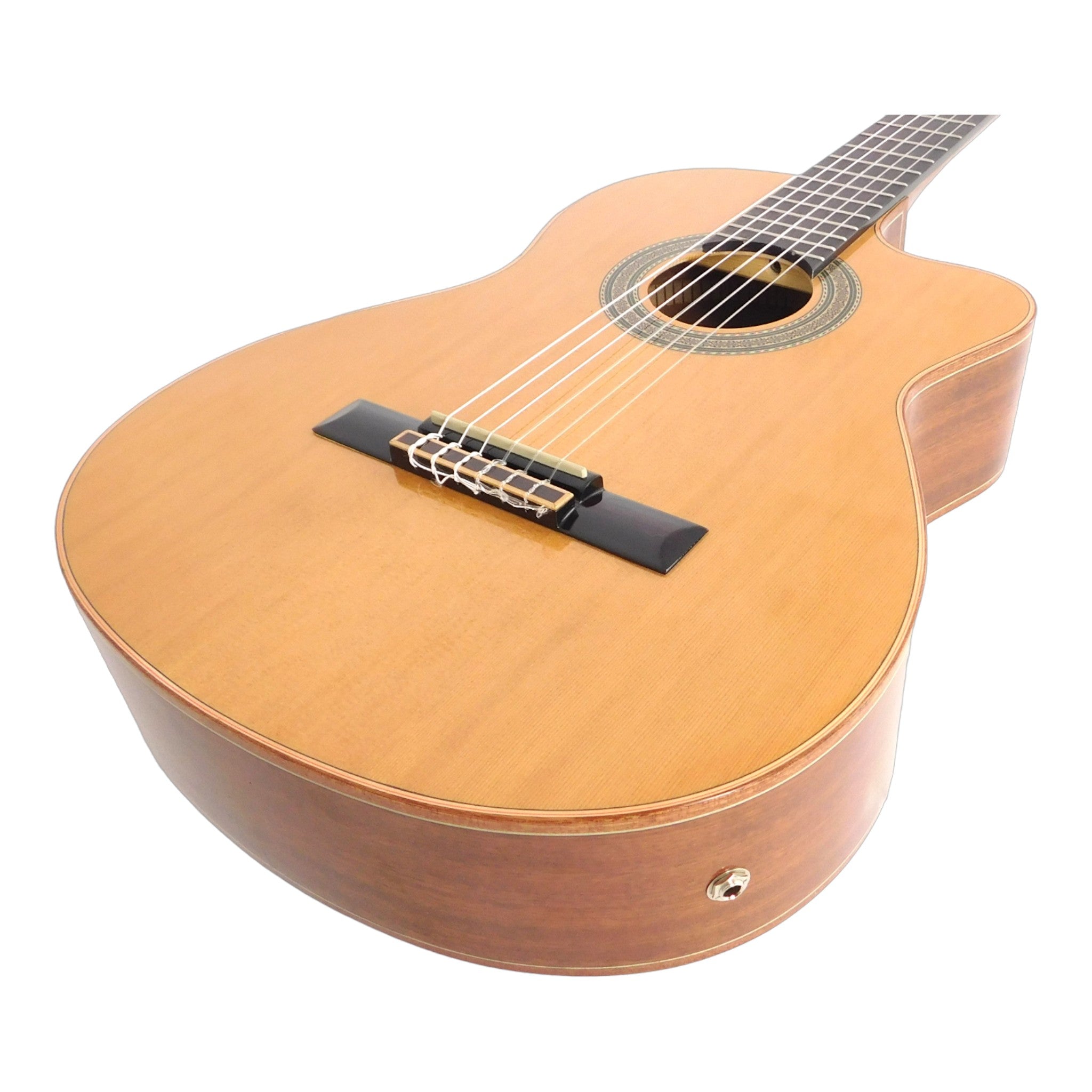 Miguel Rosales Solid Canadian Cedar Cutaway Built-In Belcat Pickup/Tuner Classical Guitar - Natural HS10CEQN