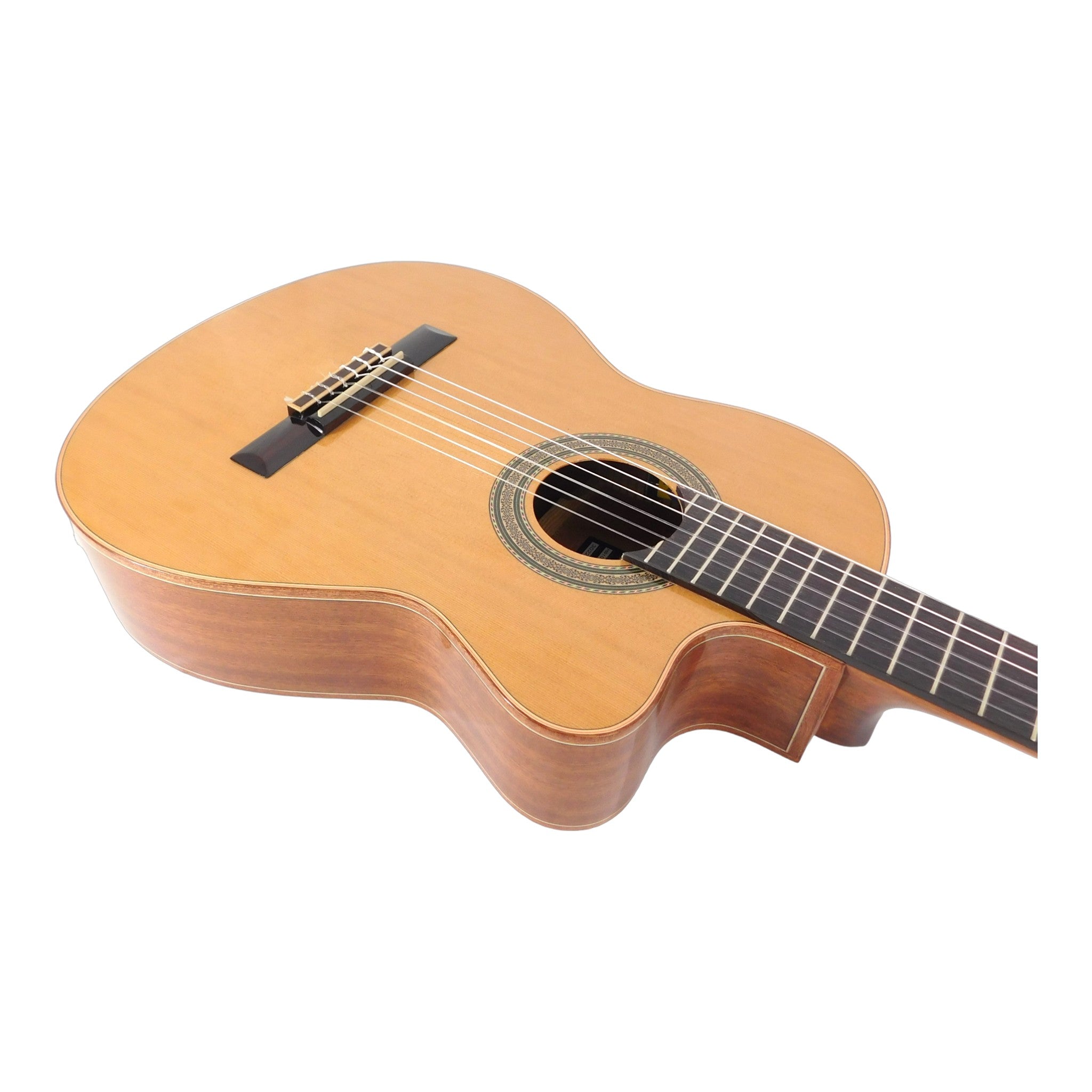 Miguel Rosales Solid Canadian Cedar Cutaway Built-In Belcat Pickup/Tuner Classical Guitar - Natural HS10CEQN