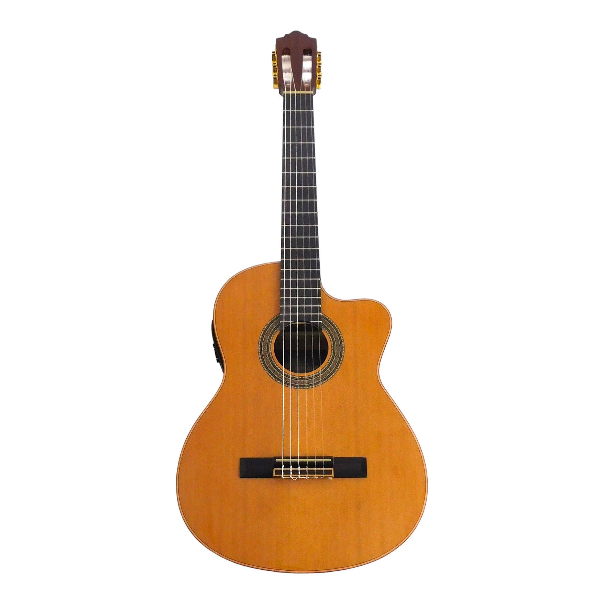 Miguel Rosales Solid Canadian Cedar Cutaway Built-In Belcat Pickup/Tuner Classical Guitar - Natural HS10CEQN