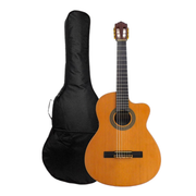 Miguel Rosales Solid Canadian Cedar Cutaway Built-In Belcat Pickup/Tuner Classical Guitar - Natural HS10CEQN